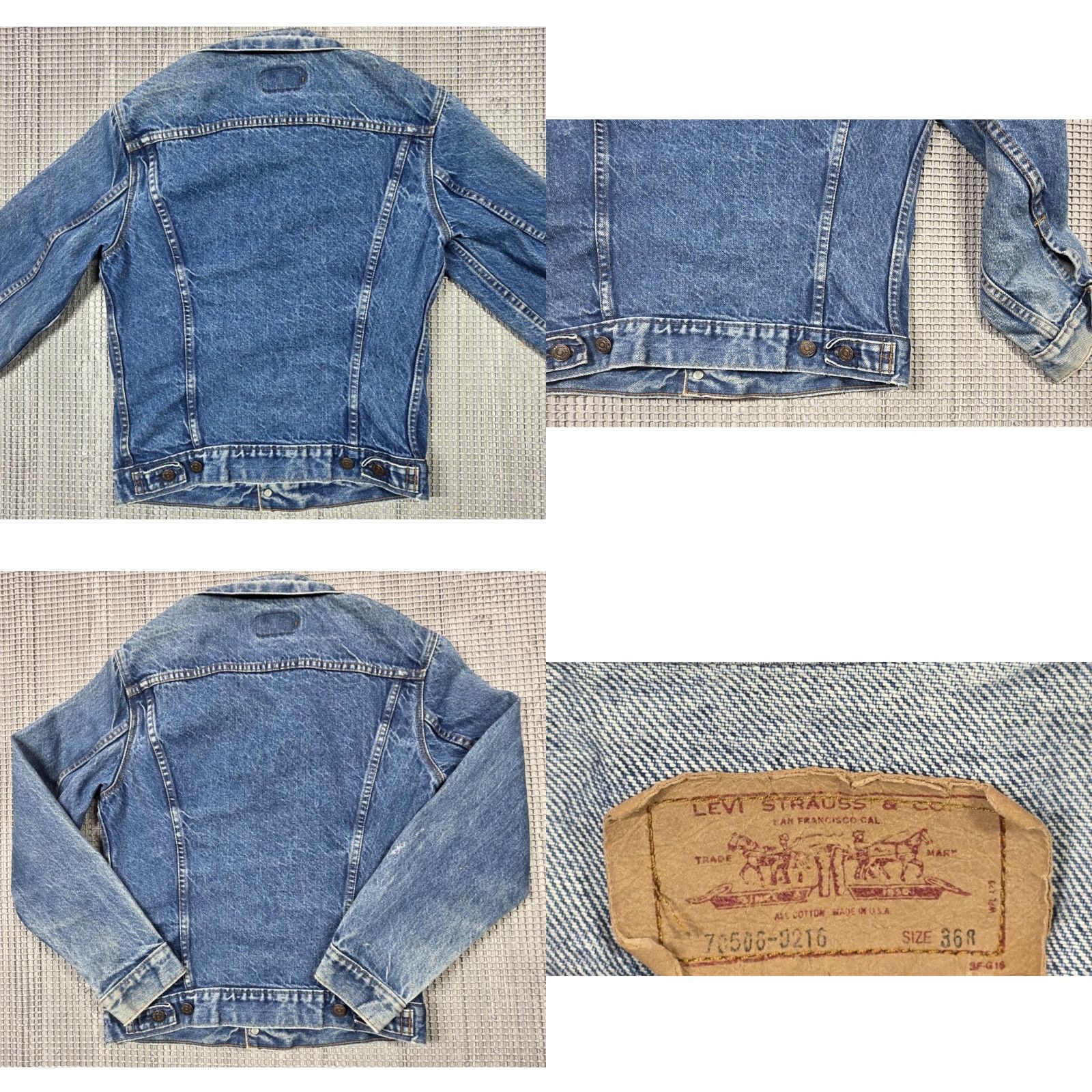 Levi's VINTAGE Levi’s Trucker Denim Jean Jacket 36R Distressed Med Wash 70506 80s 90s Jeans Jacket Mens Blue Size US 36 / EU 52 - 8 Thumbnail