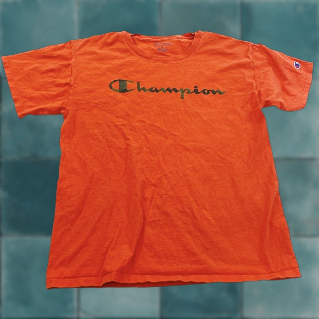 Champion Champion Shirt Mens Medium Orange Camo Logo T Shirt Size US M / EU 48-50 / 2 - 1 Thumbnail