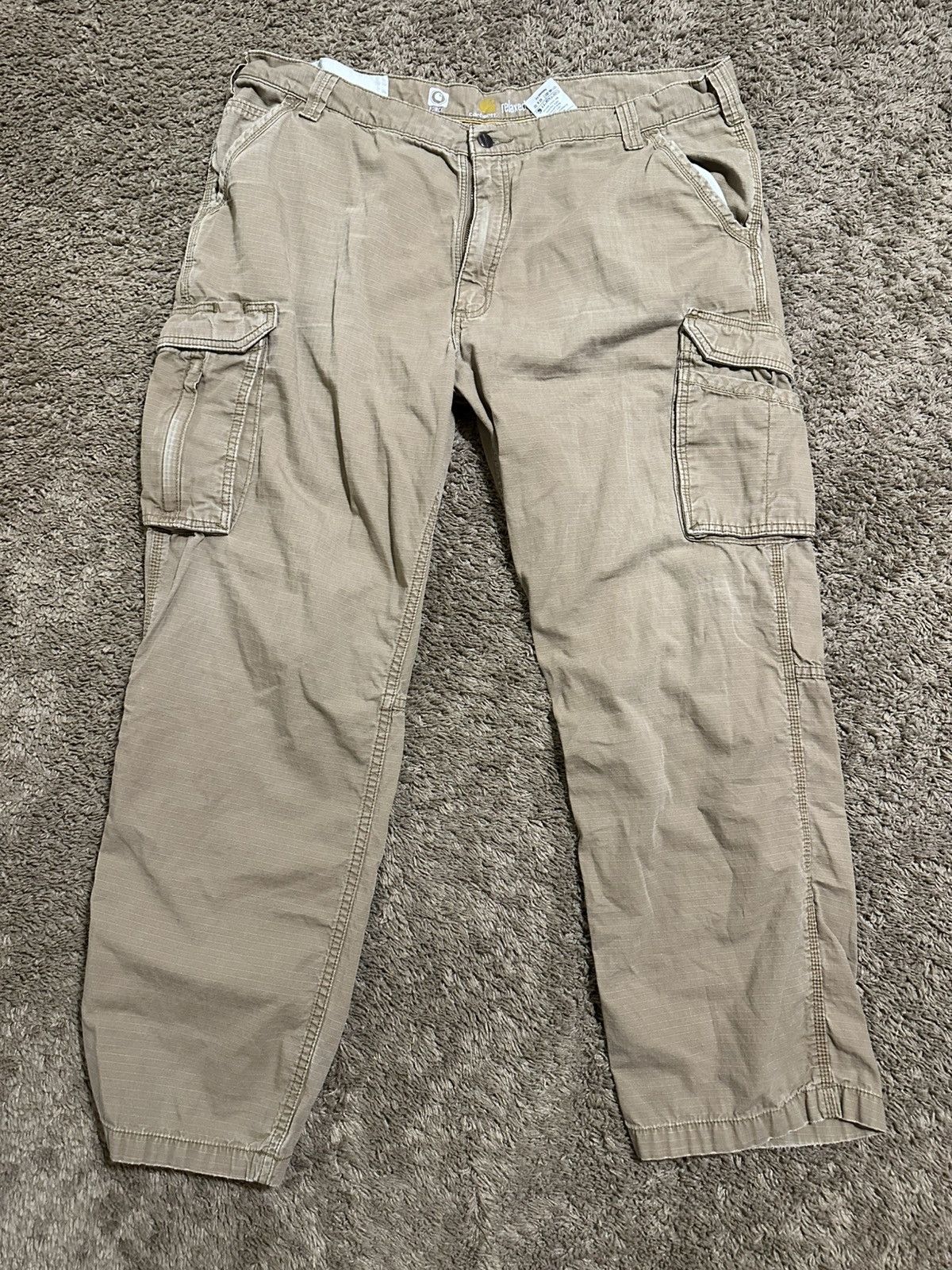 Carhartt Vintage Carhartt Cargo “big tan” pants 00s size 42x32 Size US 42 / EU 58 - 1 Thumbnail