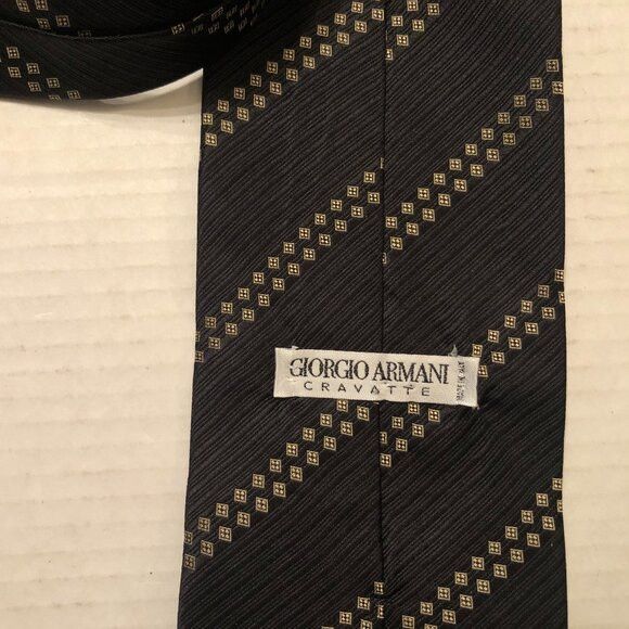 Giorgio Armani Giorgio Armani men's new brown silk tie 3 3/4" X 58" Size ONE SIZE - 2 Thumbnail