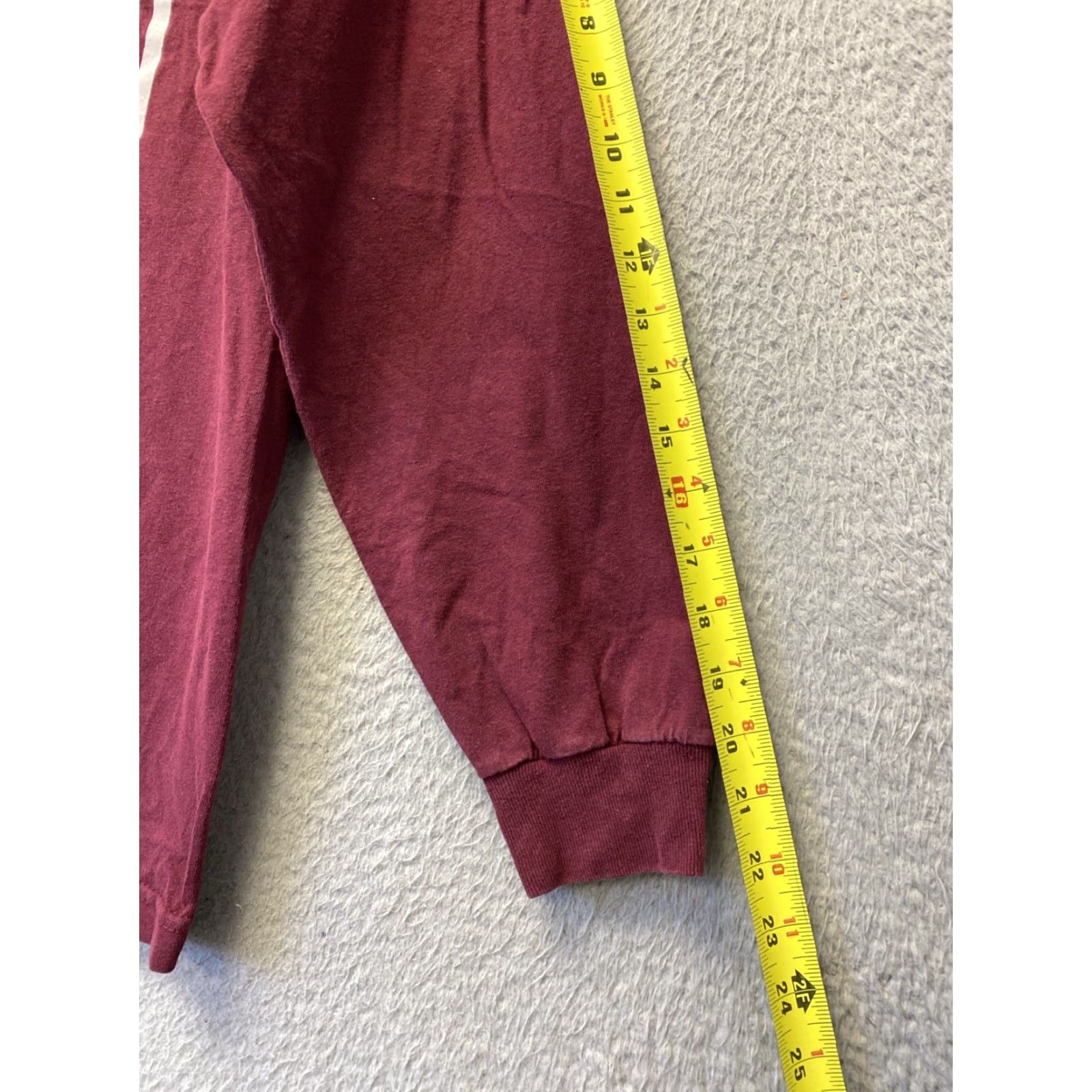 Adidas MENS ADIDAS ORIGINALS TREFOIL LONG SLEEVE SHIRT Medium Maroon Graphic Tee Size US M / EU 48-50 / 2 - 6 Thumbnail