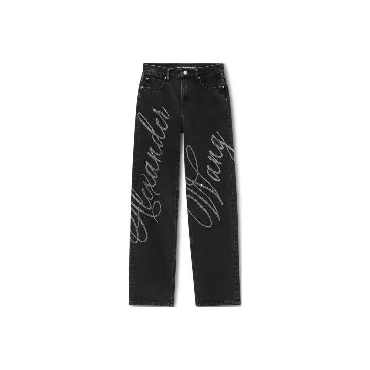 Alexander Wang Alexander Wang Crystal Logo Mid-Rise Jeans - Size 26" / US 2 / IT 38 - 1 Thumbnail