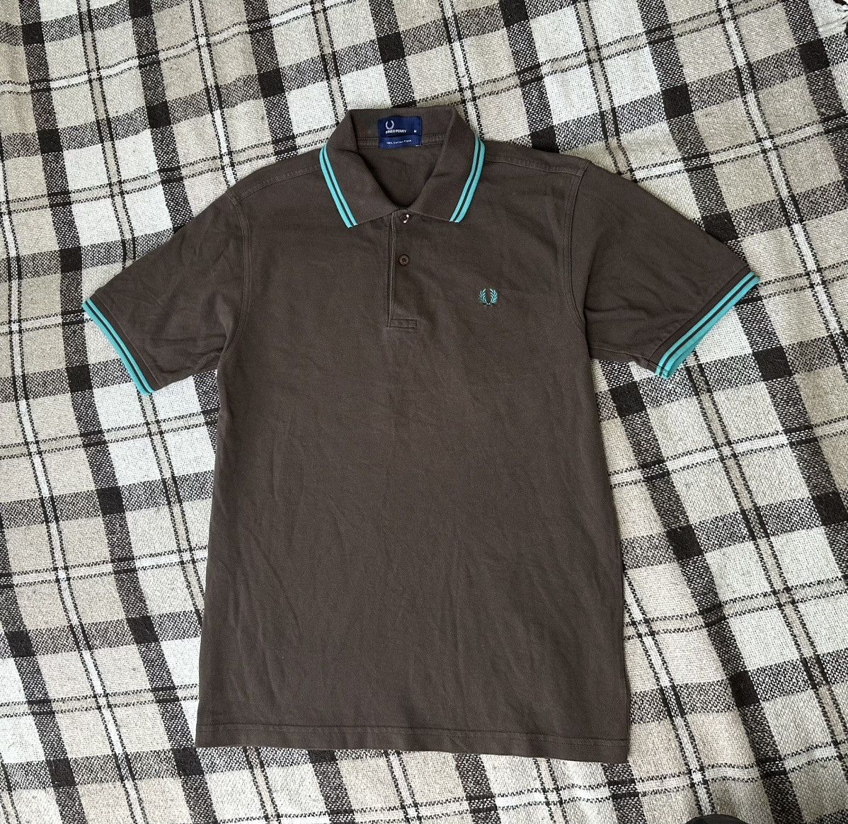 Fred Perry Vintage Fred Perry Brown/ Teal Polo Size M Nice condition Size US M / EU 48-50 / 2 - 1 Thumbnail