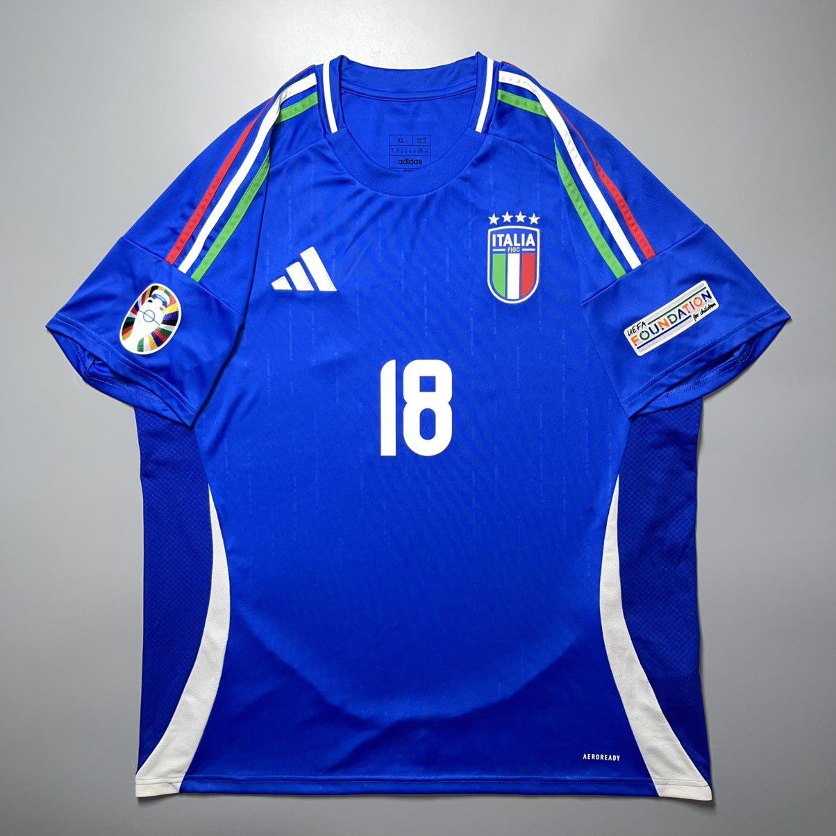 Adidas ITALY ADIDAS 2024 EURO FOOTBALL HOME JERSEY #18 BARELLA Size US XL / EU 56 / 4 - 2 Thumbnail