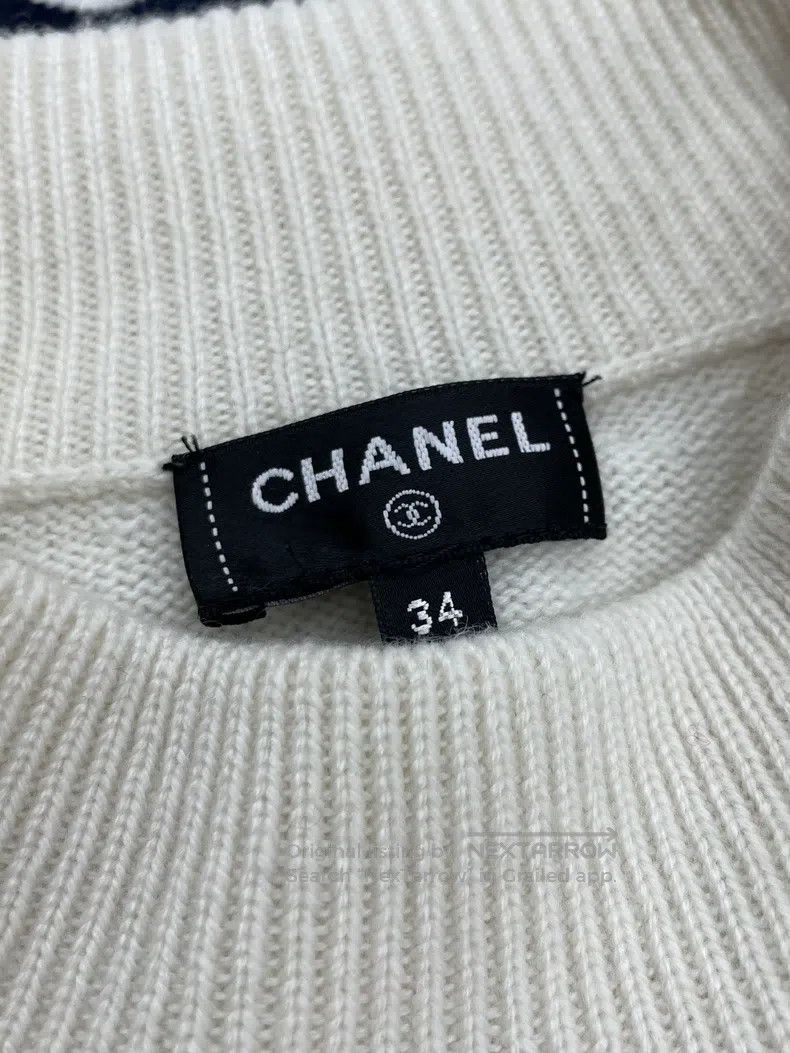 Chanel Chanel Striped large logo knitted sweater long sleeves Size XXS / US 00 / IT 34 - 4 Thumbnail