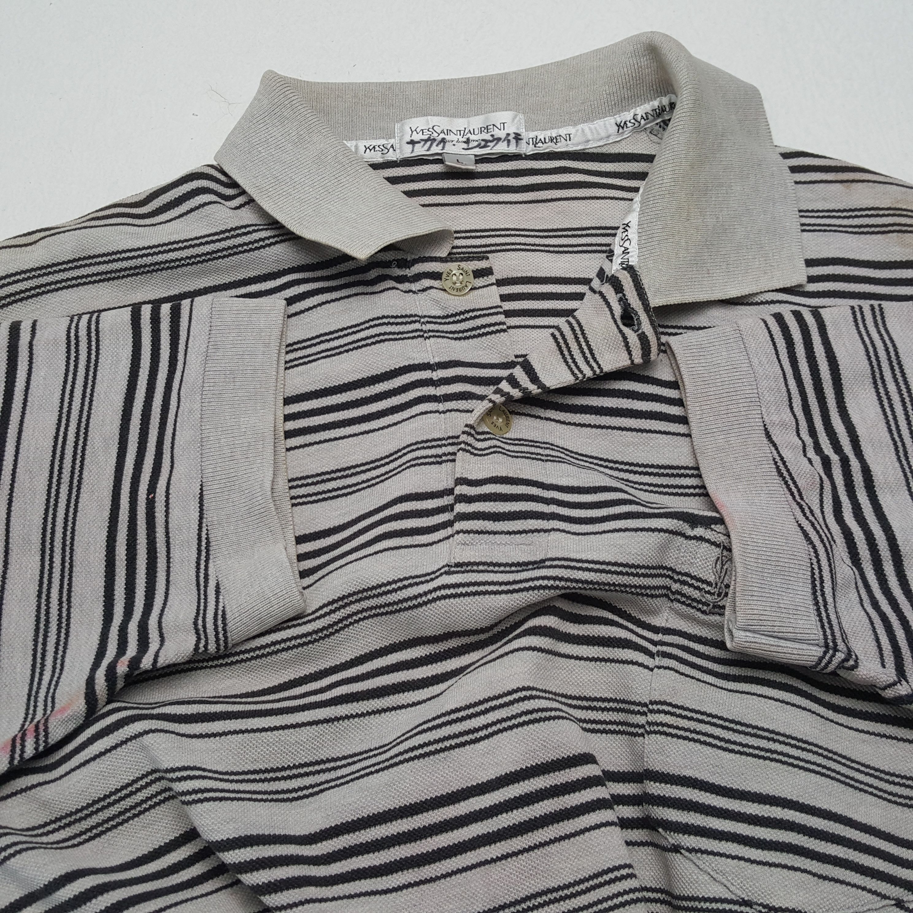 Vintage × Yves Saint Laurent YVES SAINT LAURENT Polos Casual Style Pocket Design Size US L / EU 52-54 / 3 - 6 Thumbnail