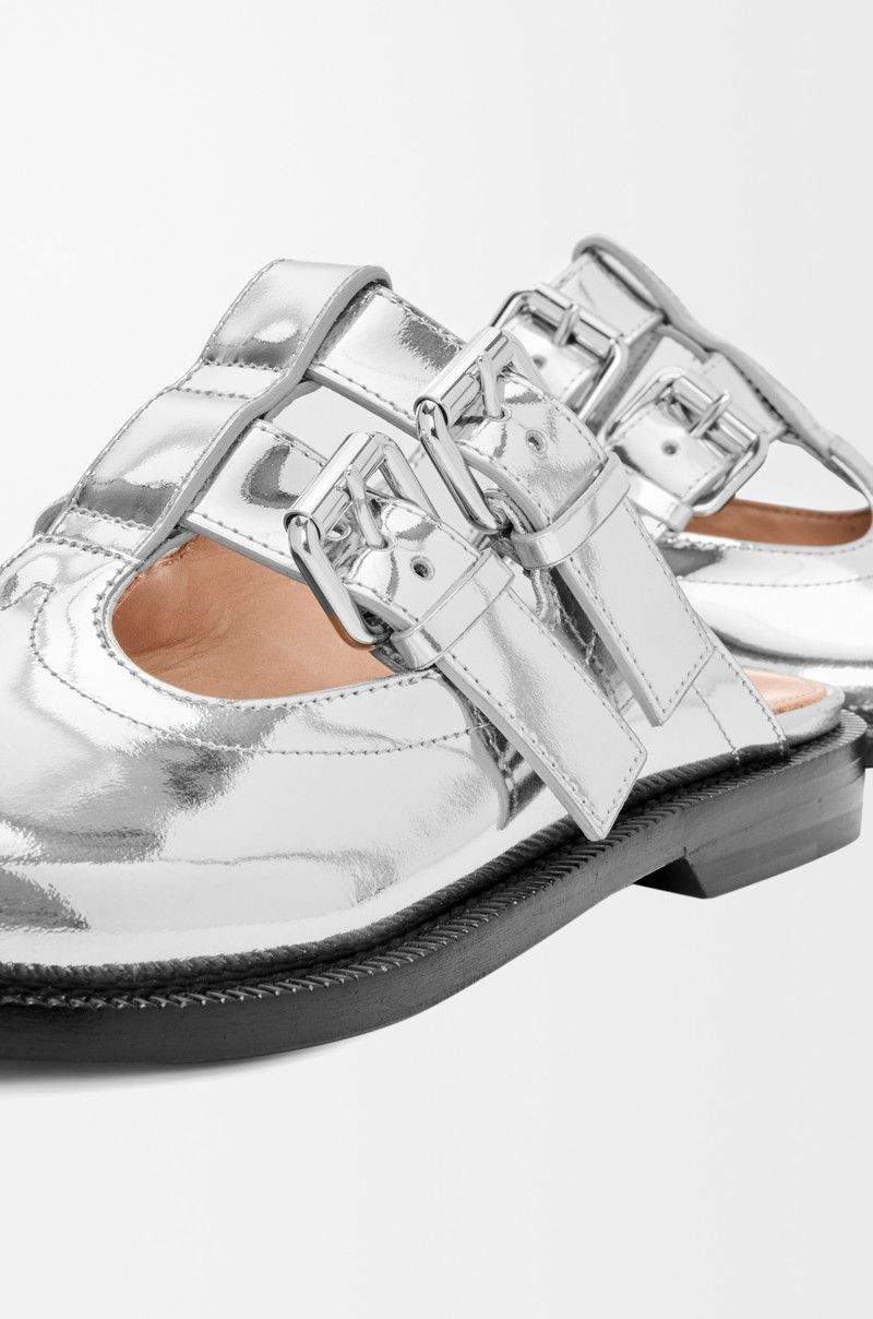 Loewe o1in1g0526 Campo Mary Jane Mules in Silver Size US 8 / IT 38 - 5 Thumbnail