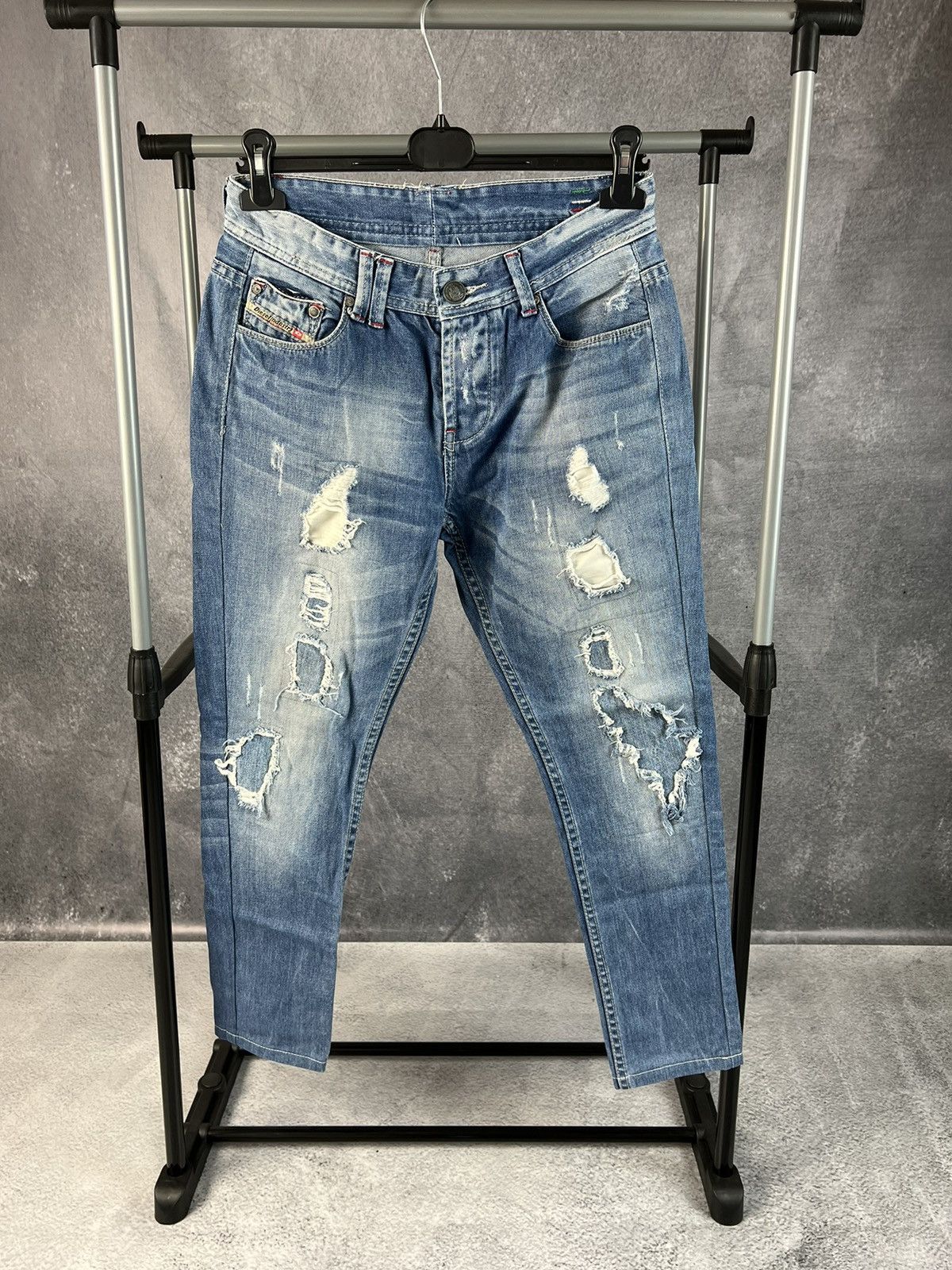 Diesel × Vintage Vintage Diesel distressed denim jeans Y2K hype streetwear Size US 33 - 1 Thumbnail