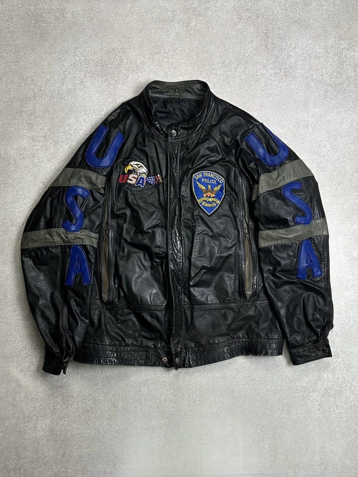 Genuine Leather 90s Vintage Mens Biker Leather Jacket Y2K | Grailed
