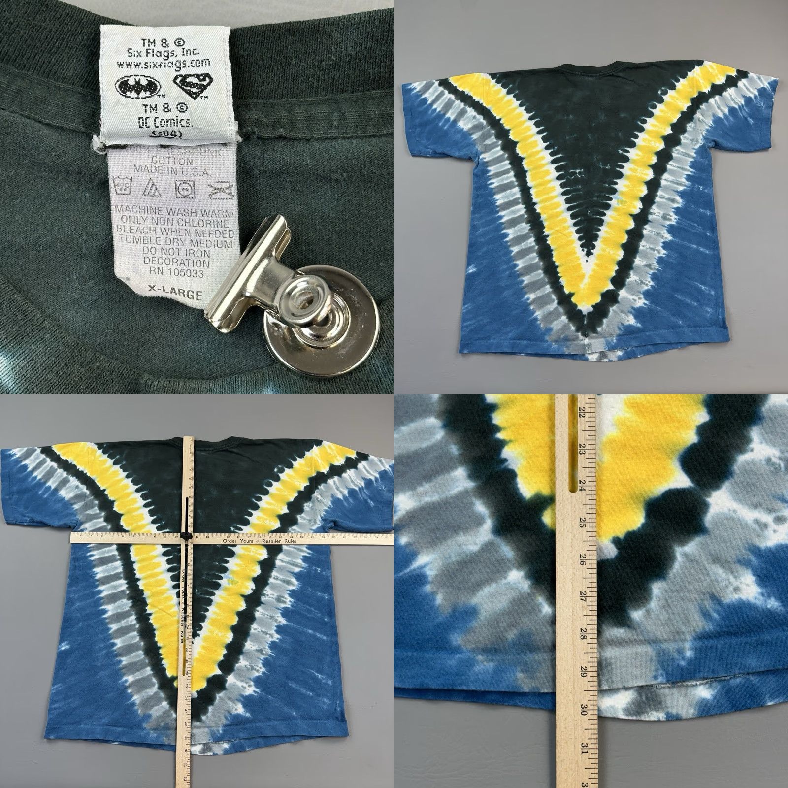 Vintage Vintage Six Flags Batman Shirt Mens XL Tie Dye Single Stitch USA Made 90s Shirt Mens XL Batman Tie Dye USA Made 90s Six Flags Vintage Shirt Size US XL / EU 56 / 4 - 8 Thumbnail