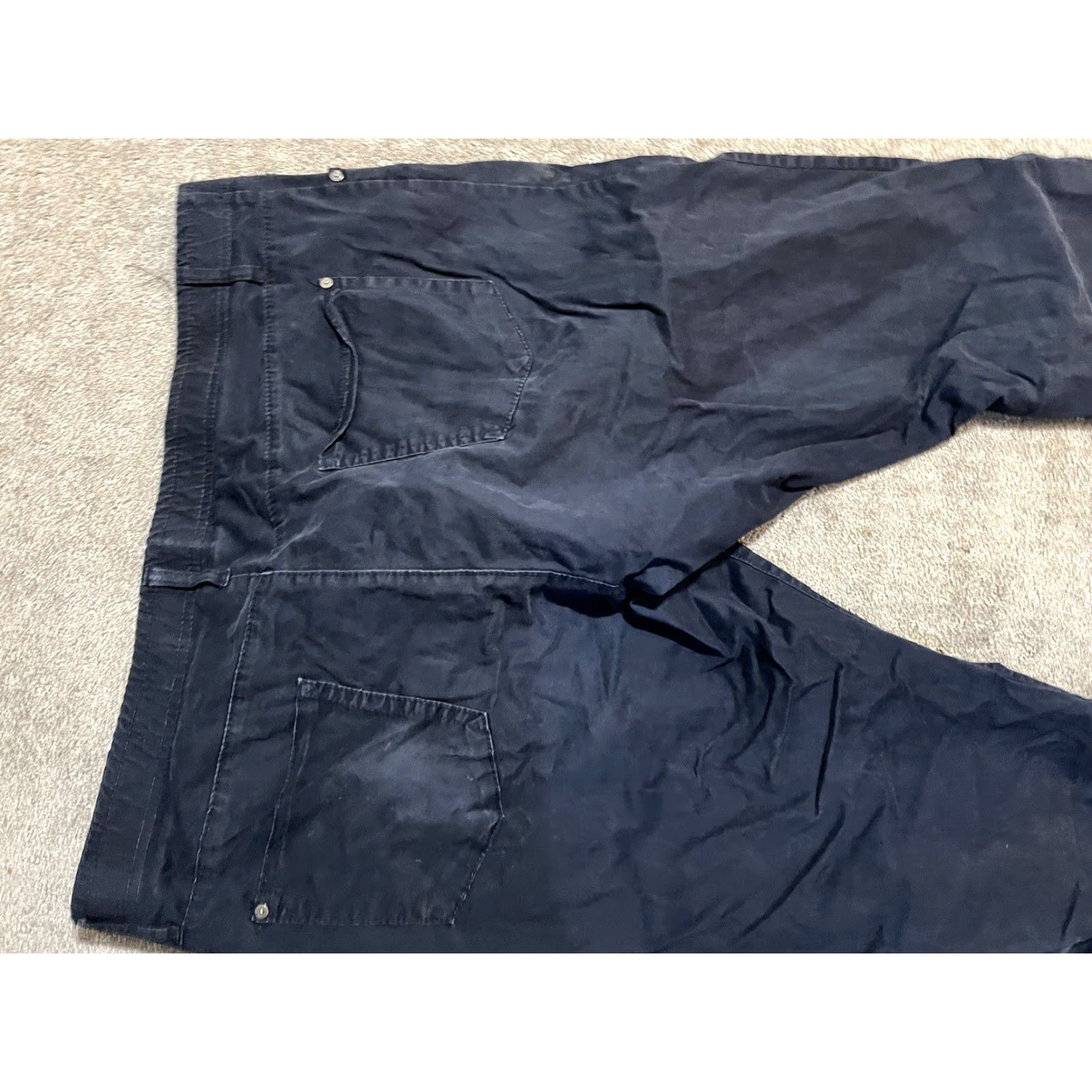 PD&C PD&C Pants Mens 42x32 Casual Chino Flat Front Navy Blue Slim Tapered Regular 42in Blue Cotton Chino Pants Mens Size US 42 / EU 58 - 4 Thumbnail