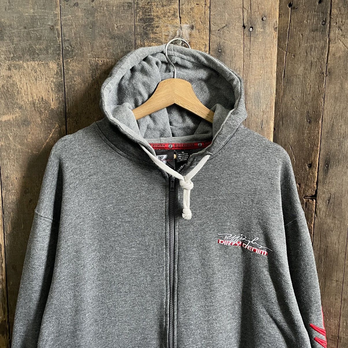 Ruff Ryders Vintage Ruff Ryders Dirty Denim Zipper Hoodie Size US XL / EU 56 / 4 - 2 Thumbnail