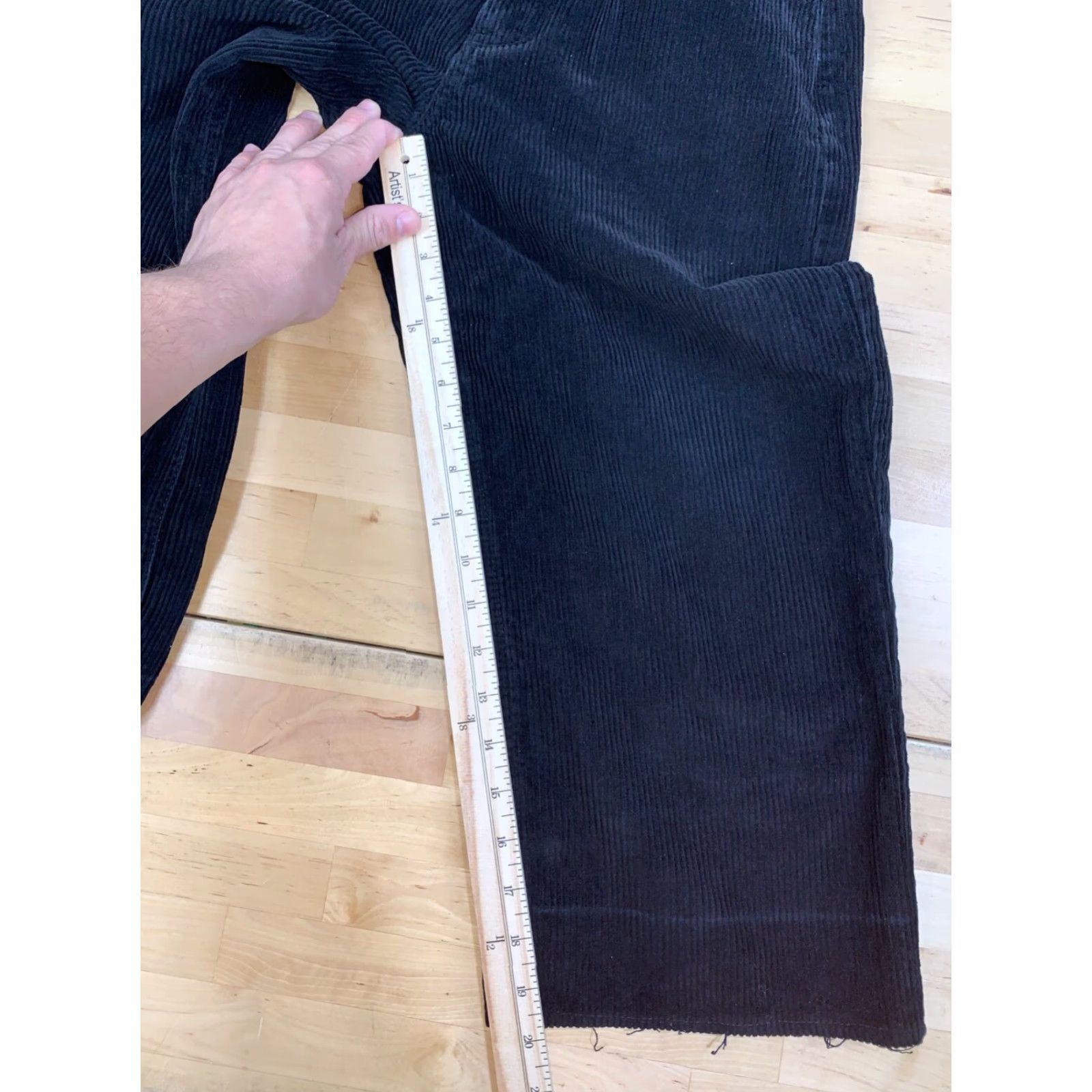 Empyre Empyre Pants Womens 0 Black Corduroy Cropped Wide-Leg Inseam 20 in Punk Skate Tori Size 25" / US 0 / IT 36 - 7 Thumbnail