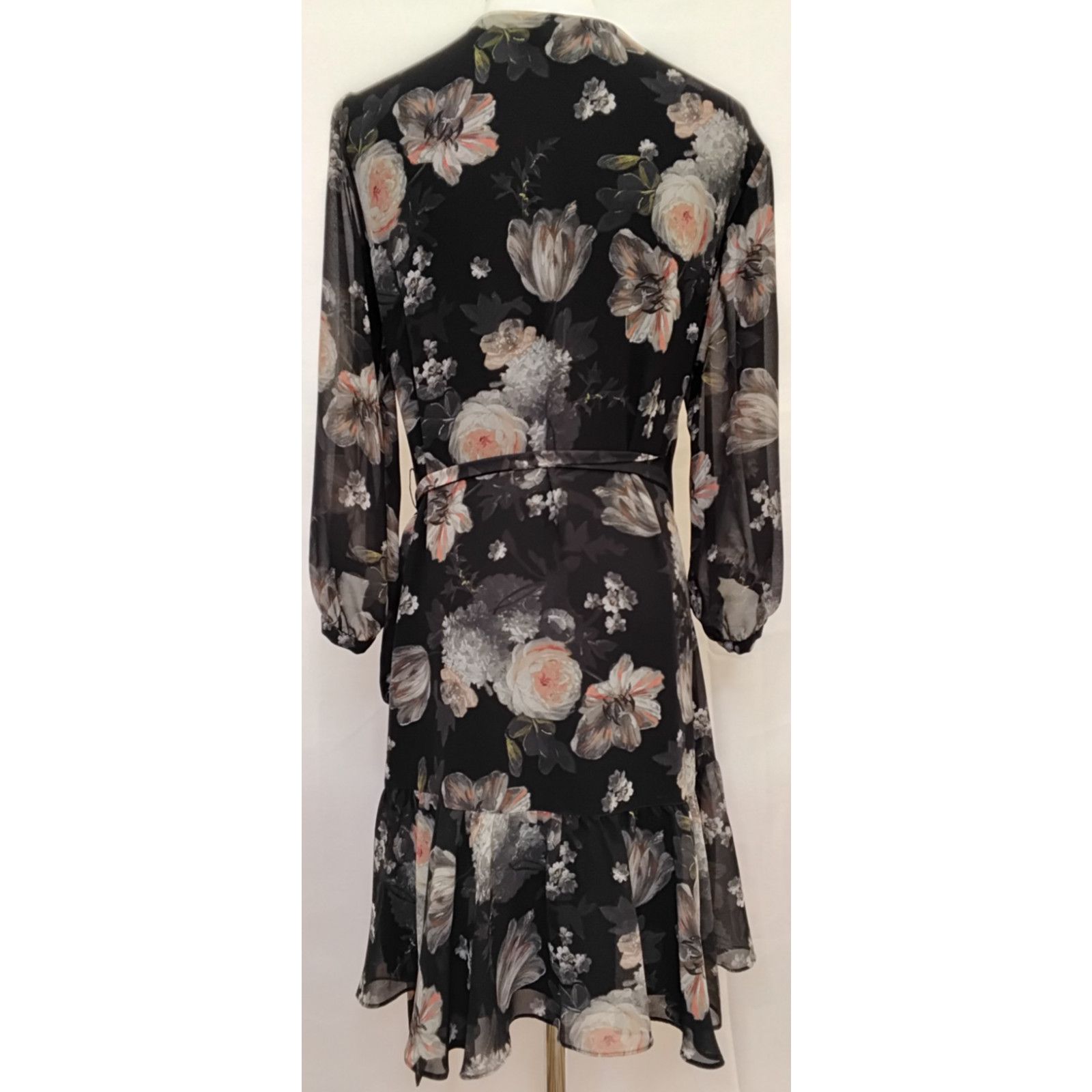 Allsaints All Saints Wrap Dress Women's M Black/Floral Flowy Jade Eden Size M / US 6-8 / IT 42-44 - 3 Thumbnail