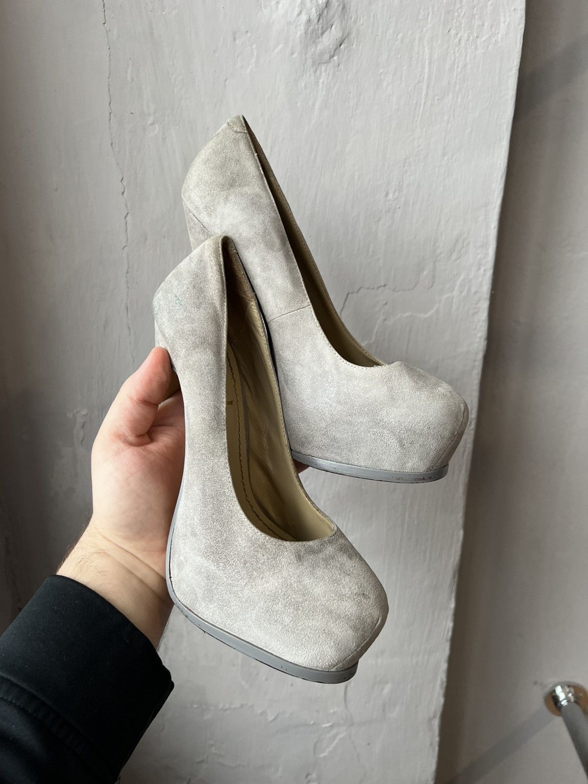 Yves Saint Laurent YSL YVES SAINT LAURENT ITALY ICON GRAY TRIBTOO HEELS SIZE 37 Size US 7 / IT 37 - 7 Thumbnail