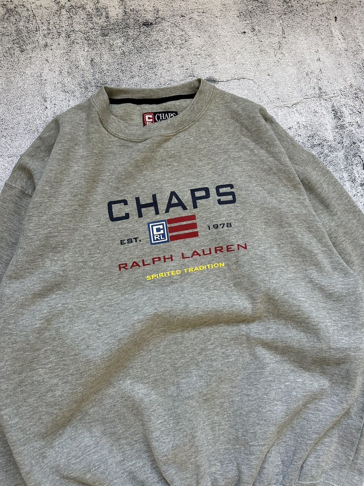 Chaps Ralph Lauren Vintage Chaps Ralph Lauren Sweatshirt Big Logo Centre Gray Size US M / EU 48-50 / 2 - 6 Thumbnail