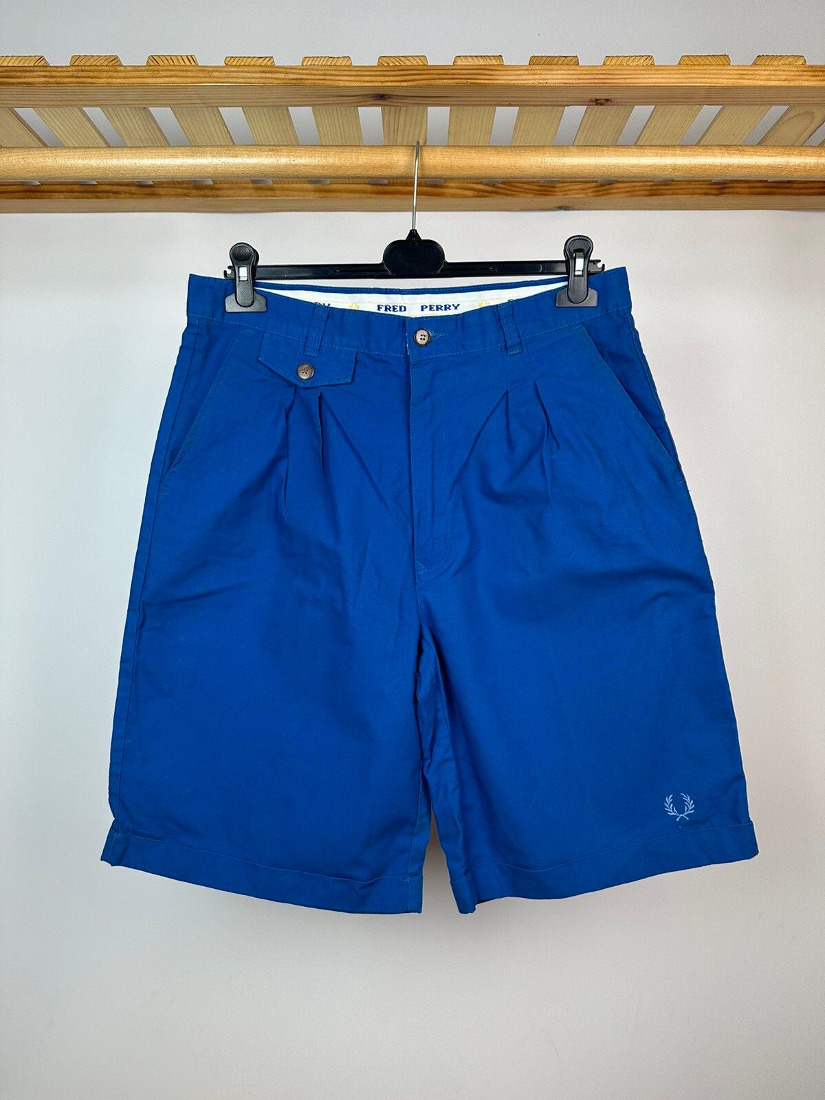 Pre-owned Fred Perry X Vintage Fred Perry Shorts 80's Hong Kong In Blue