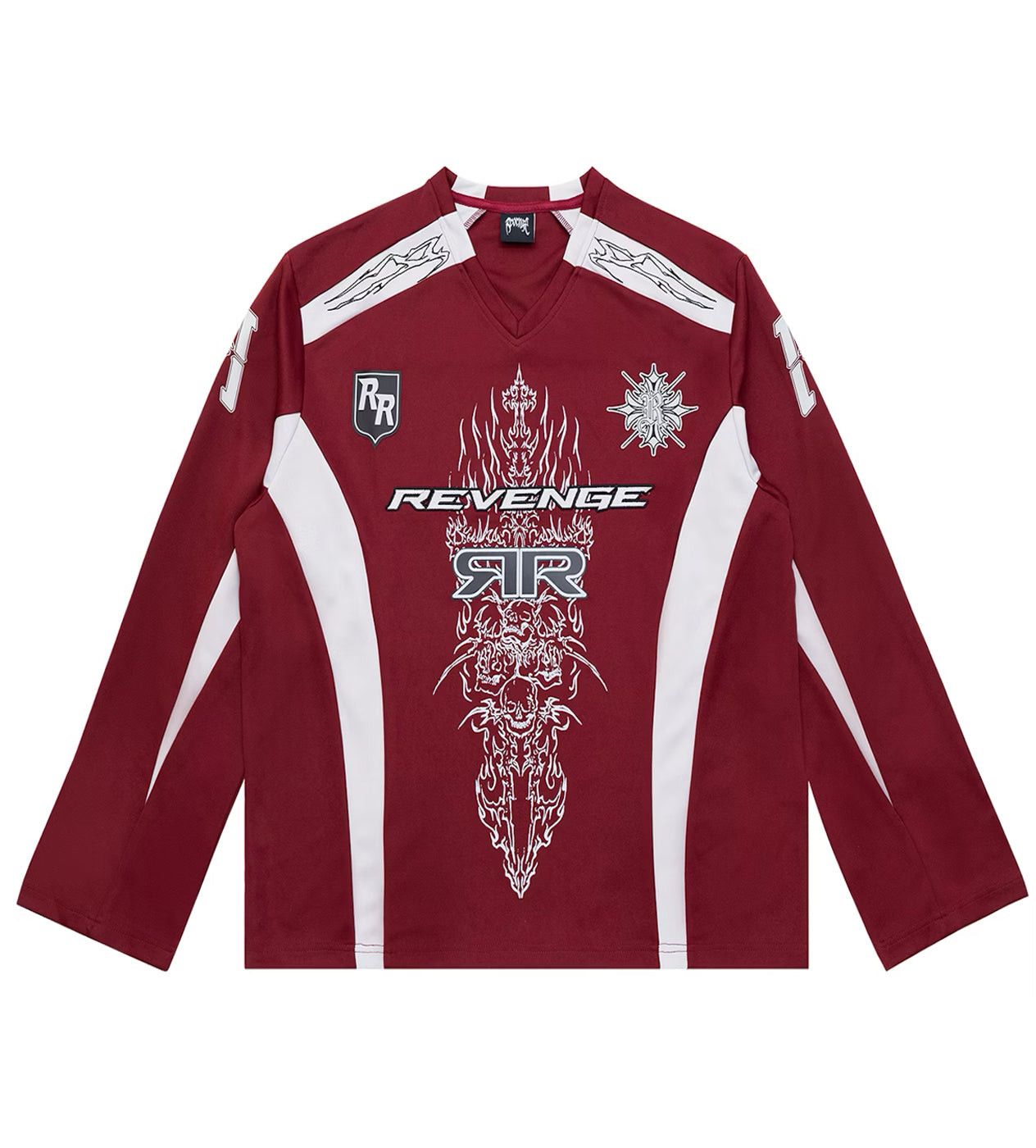 Revenge Double R Moto Jersey Burgundy Size US XXL / EU 58 / 5 - 1 Thumbnail
