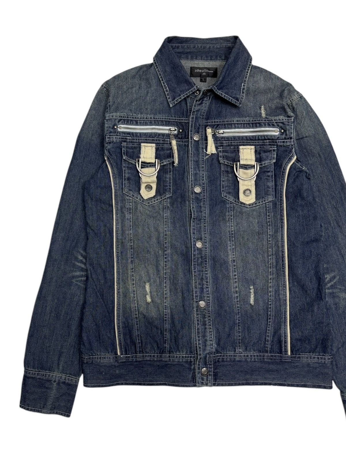 Hysteric Glamour 🔥IN THE ATTIC DISTRESSED DENIM JACKET Size US M / EU 48-50 / 2 - 6 Thumbnail