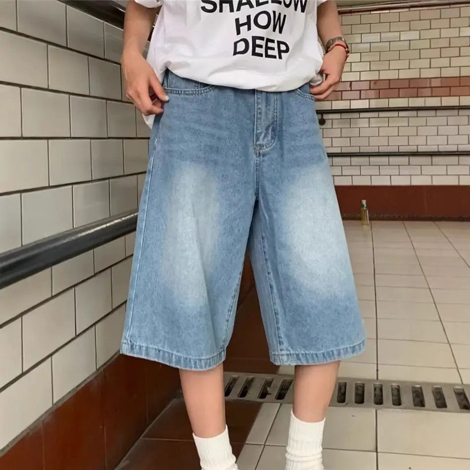 Japanese Brand × Jean Retro loose wide leg denim shorts Size US 32 / EU 48 - 6 Thumbnail