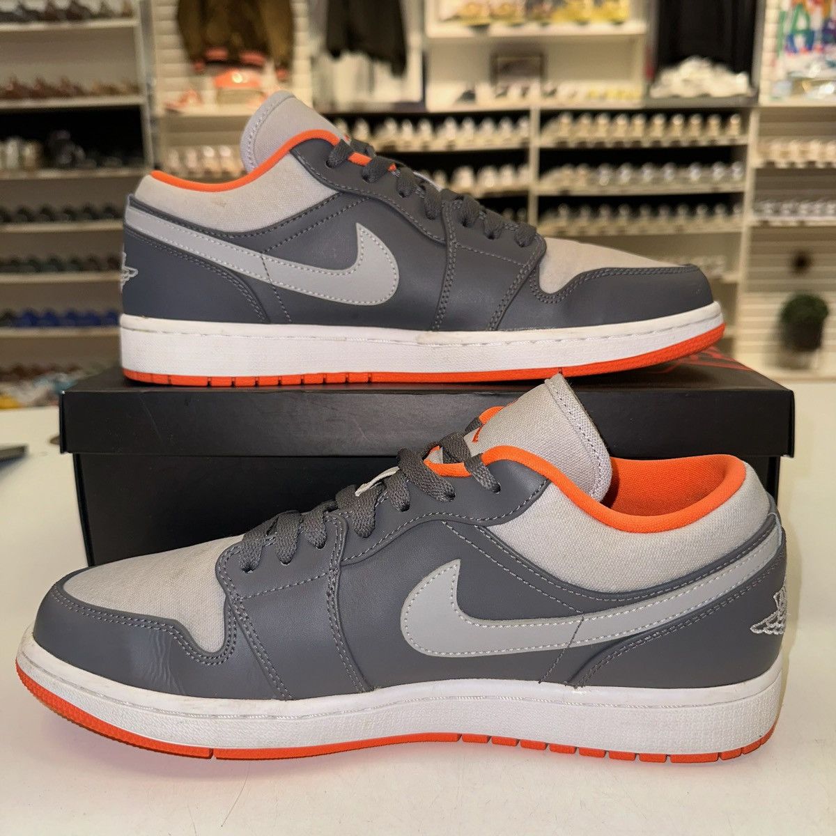 Jordan Brand Size 10 - Nike Air Jordan 1 Low Electric Orange Gray Size US 10 / EU 43 - 2 Thumbnail