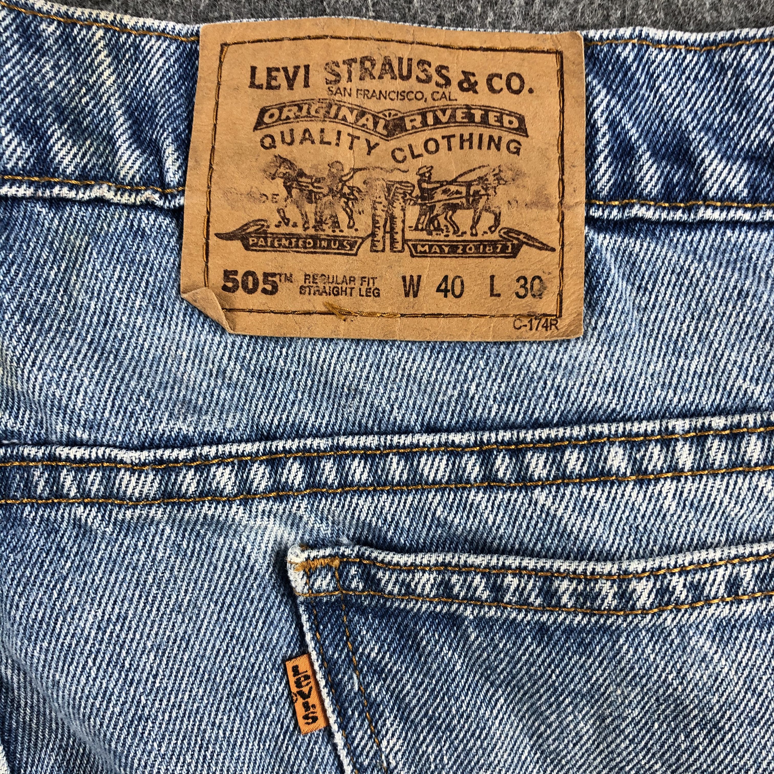 Levi's 90s Vintage Blue Wash Levis 505 Jeans-J1540 Size US 39 - 5 Thumbnail