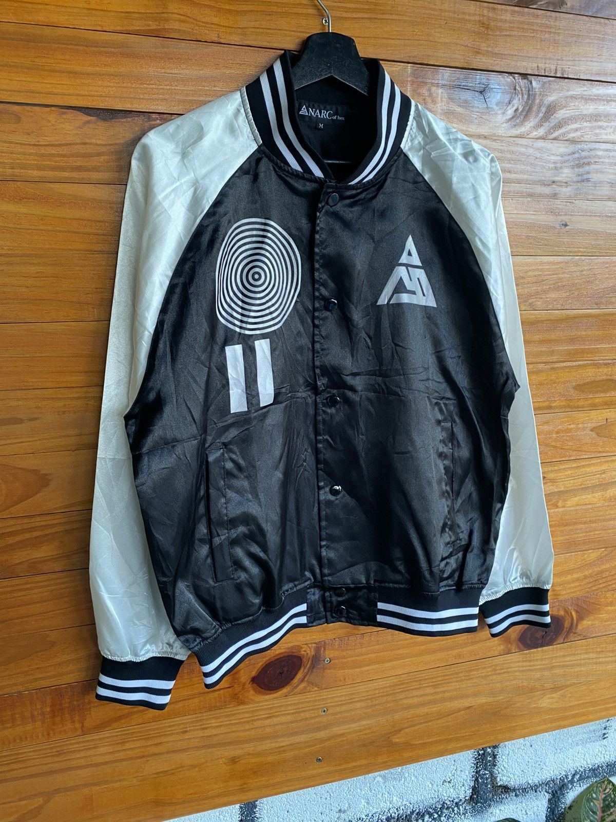 Japanese Brand ANARC of hex Varsity Jacket Streetwear Anti-War Graphic Size US M / EU 48-50 / 2 - 5 Thumbnail