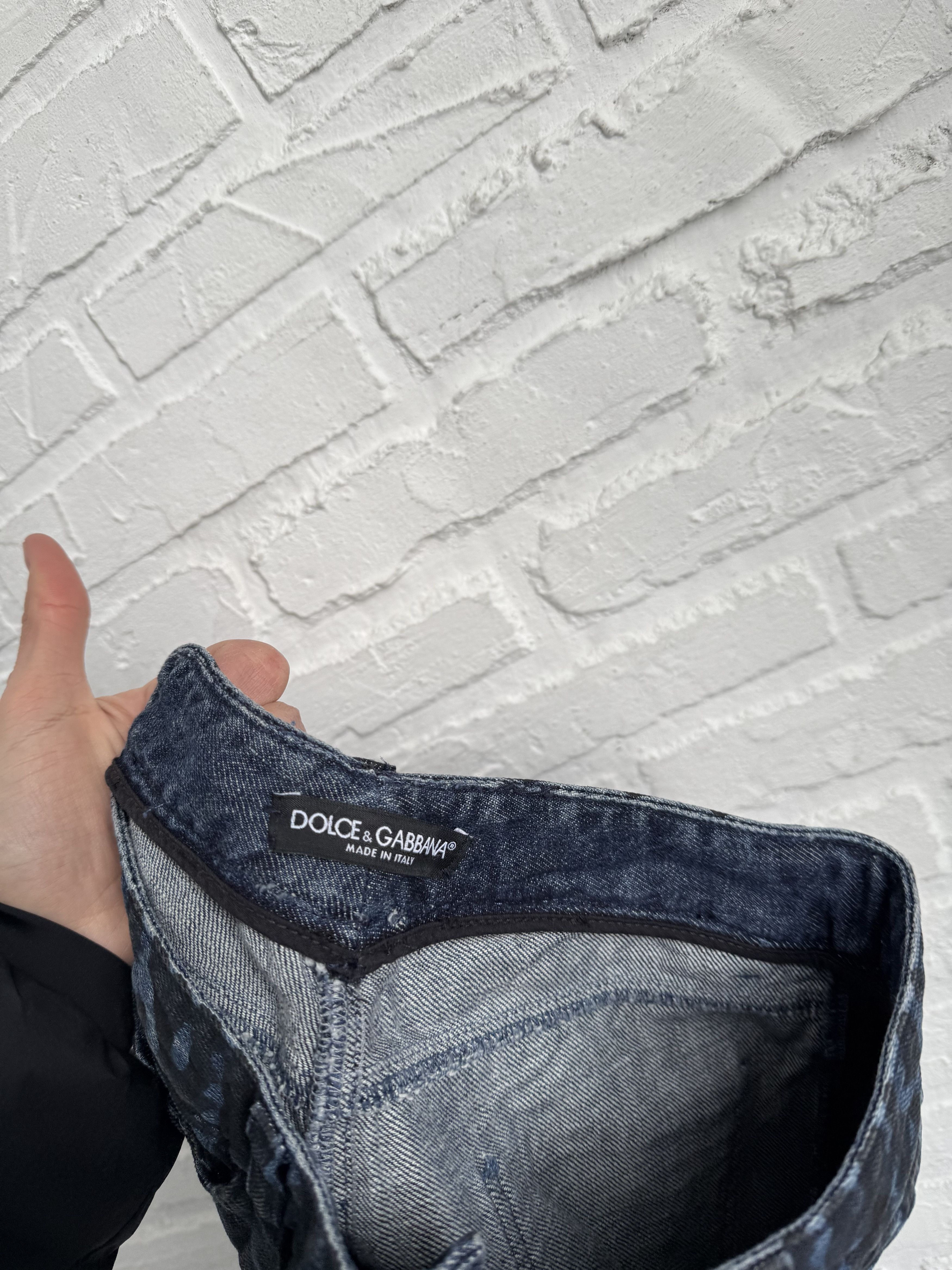 Dolce & Gabbana Dolce & Gabbana Leopard Print Slim blue Jeans Size 24" / US 00 / IT 34 - 9 Thumbnail