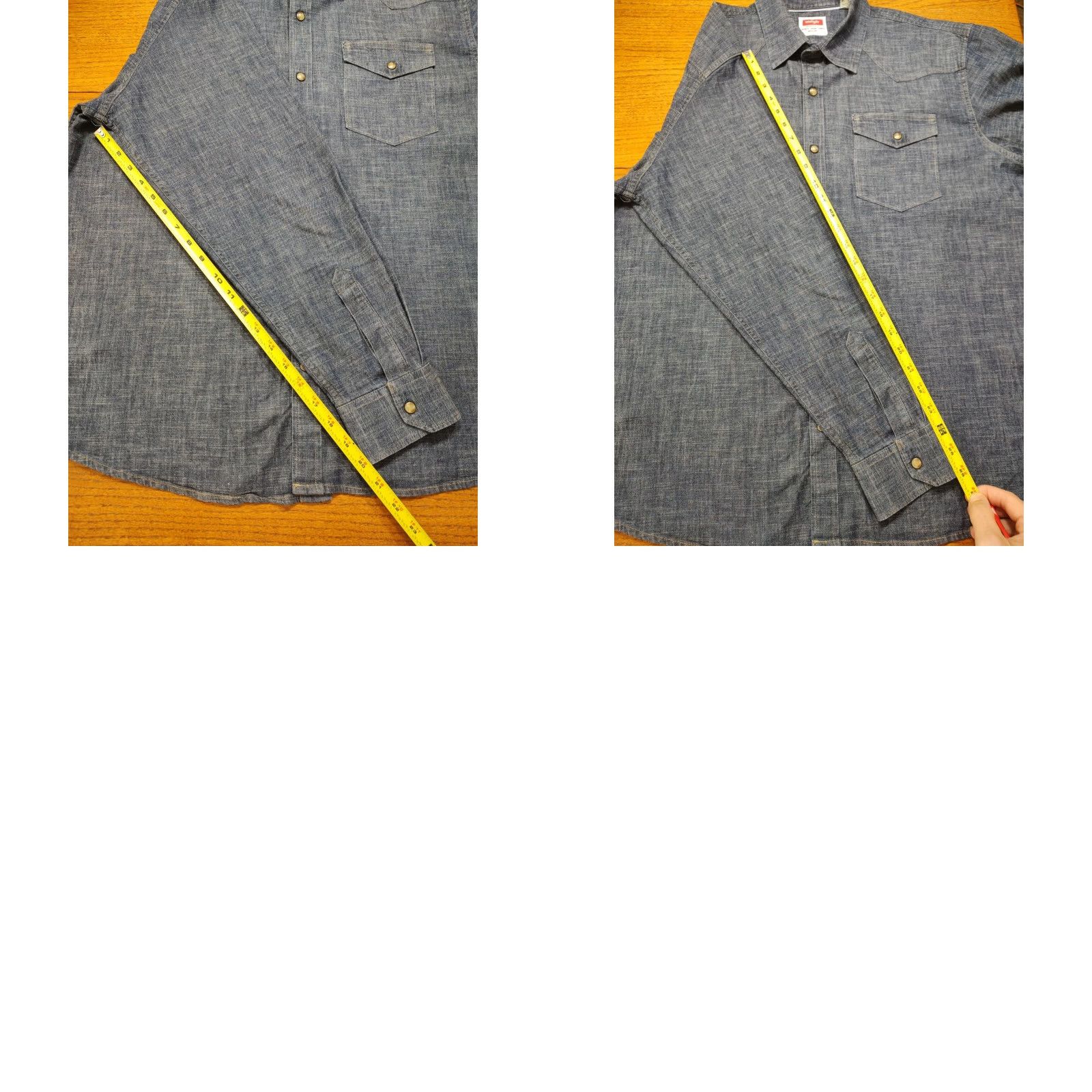 Wrangler VINTAGE Wrangler Denim Pearl Snap Shirt Blue Mens XL Western Cowboy Button-Up Size US XL / EU 56 / 4 - 8 Thumbnail