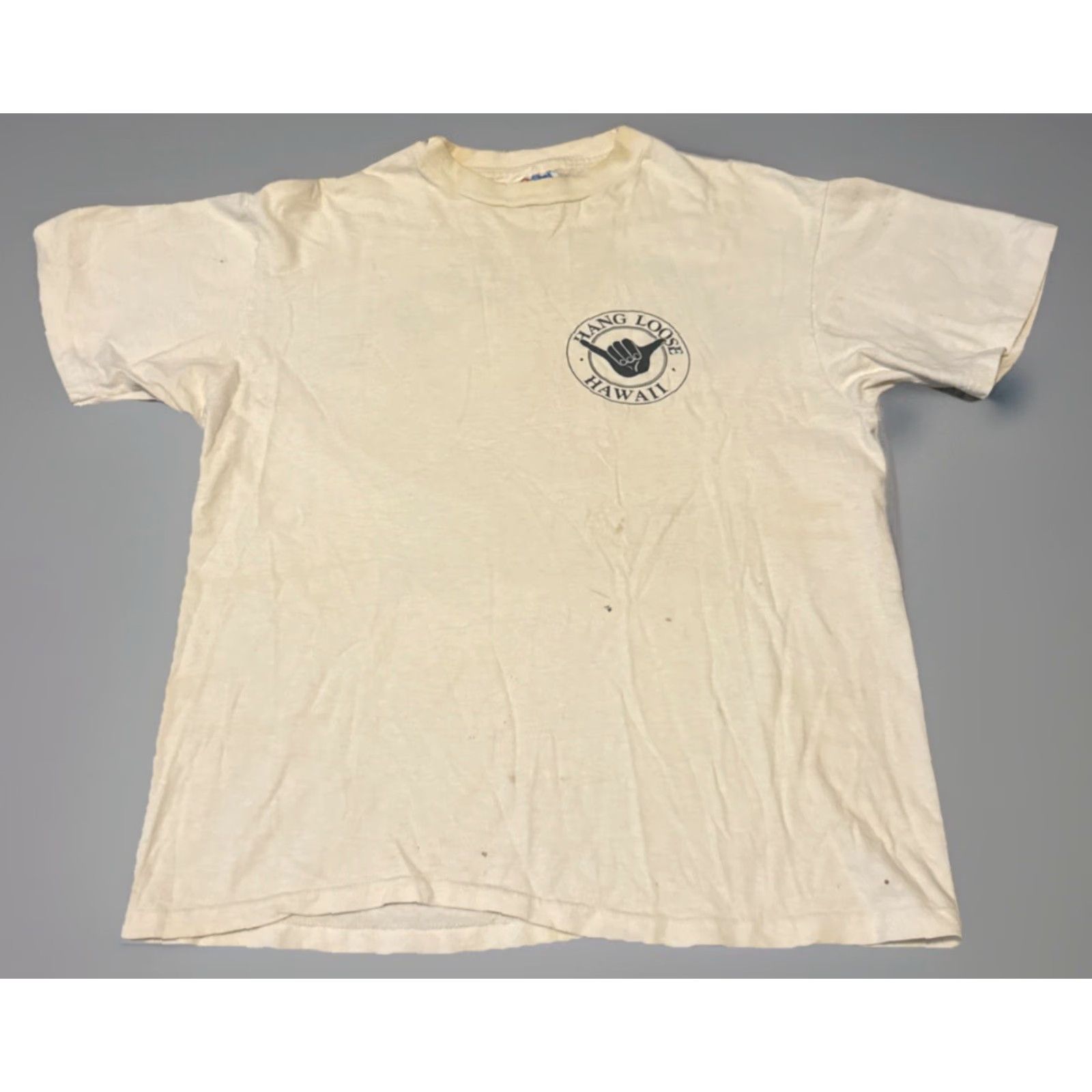 Vintage VINTAGE Hang Loose Hawaii Surf T-Shirt White M 80s Cyber Skate Men Regular Medium Size US M / EU 48-50 / 2 - 2 Thumbnail