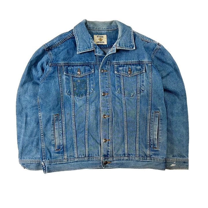 Vintage Vintage 90s Outdoor Expedition Denim Button Up Jacket Size US L / EU 52-54 / 3 - 1 Thumbnail