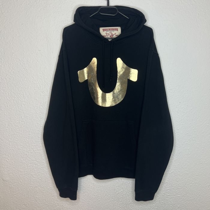 True religion hoodie black and gold hot sale