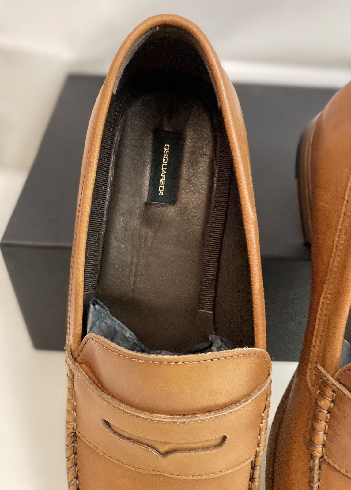 Dsquared2 Dsquared2 🇮🇹 Brown Leather Handmade Penny Loafer 12 NEW Size US 12 / EU 45 - 12 Thumbnail
