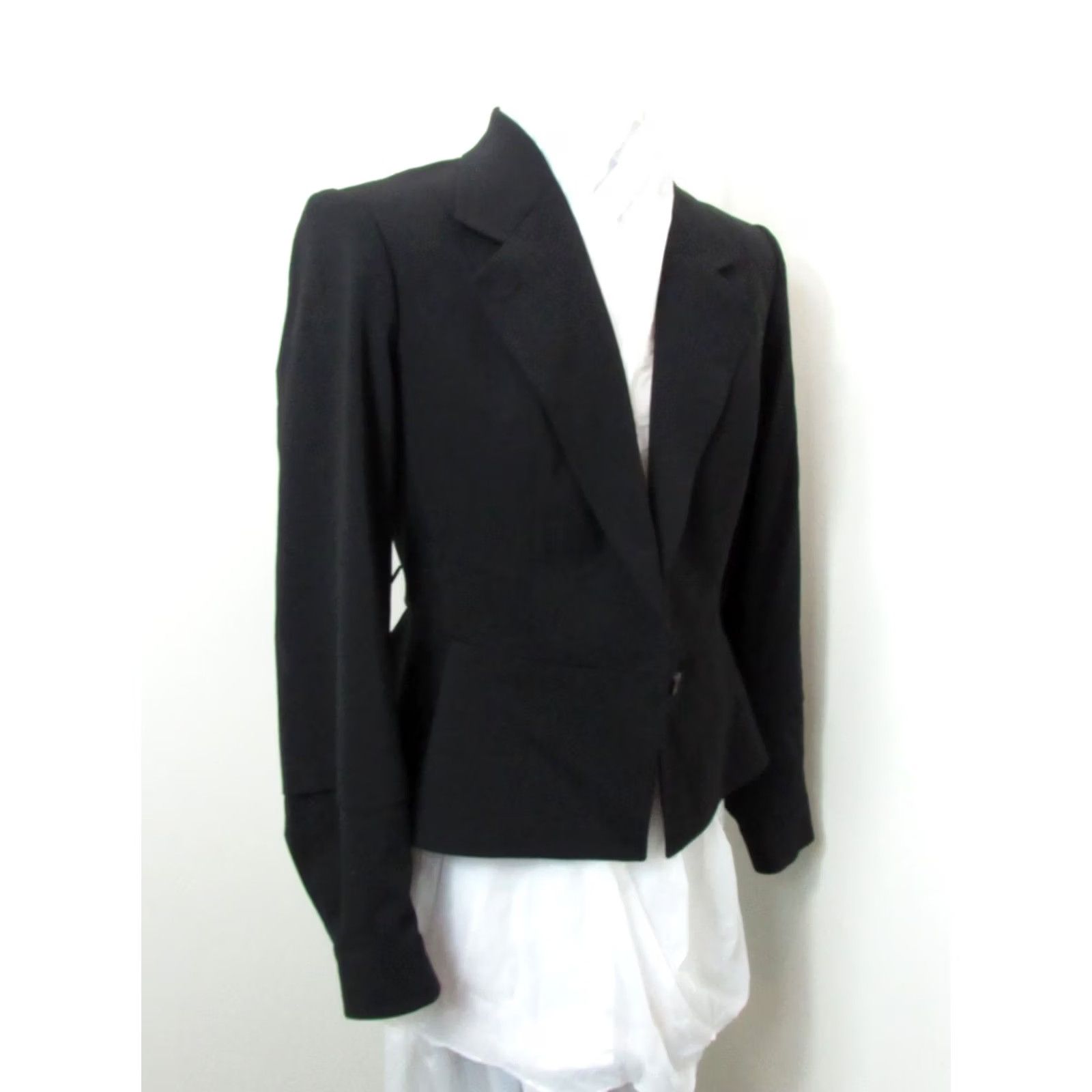 Yves Saint Laurent VINTAGE Saint Laurent Blazer Women Wool Double Breasted Black 42 Collared Padded Fully Lined Vintage YSL Rive Gauche by Tom Ford Size M / US 6-8 / IT 42-44 - 5 Thumbnail