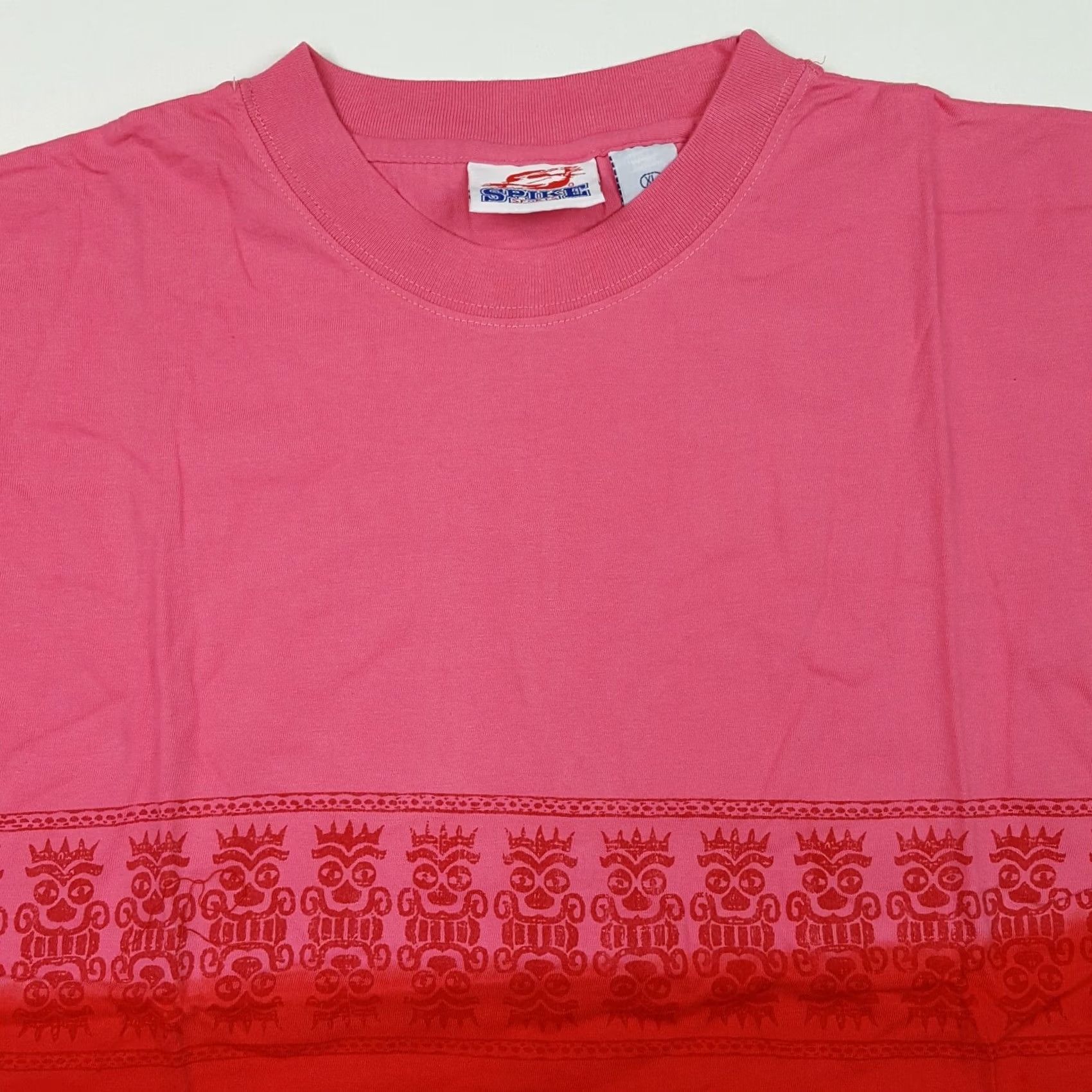Pinko VINTAGE Spike Sports T-Shirt Mens XL Pink Tribal Tie-Dye Aztec Hawaiian Retro 90s Graphic Print Short Sleeve Crew Neck All Seasons Size US XL / EU 56 / 4 - 4 Thumbnail