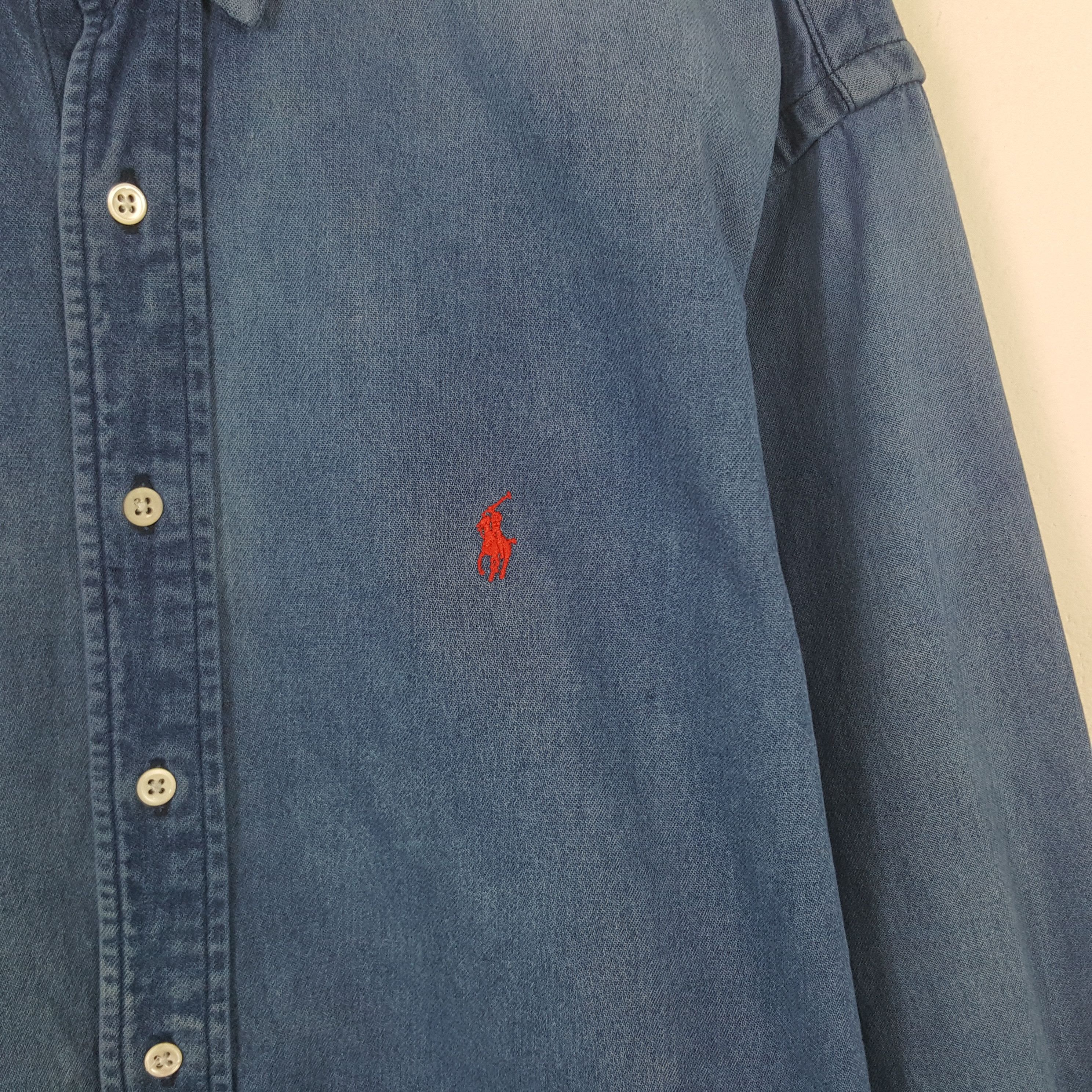 Polo Ralph Lauren × Ralph Lauren × Vintage Vintage Polo Country x Ralph Lauren Denim Button Up Shirt Size US L / EU 52-54 / 3 - 2 Thumbnail