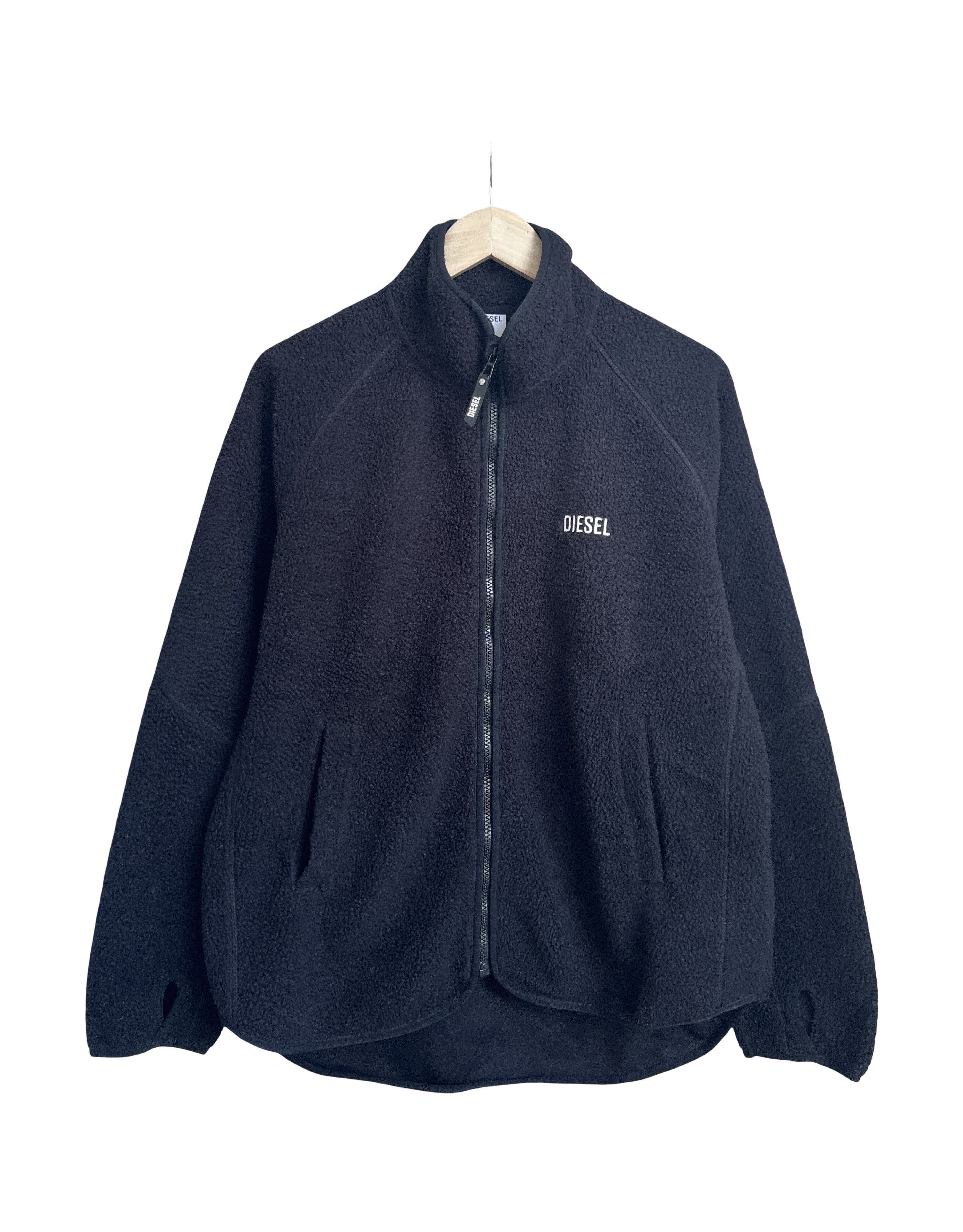 Diesel Diesel Black Teddy Fleece Full Zip Gorpcore Style Jacket Size US M / EU 48-50 / 2 - 1 Thumbnail