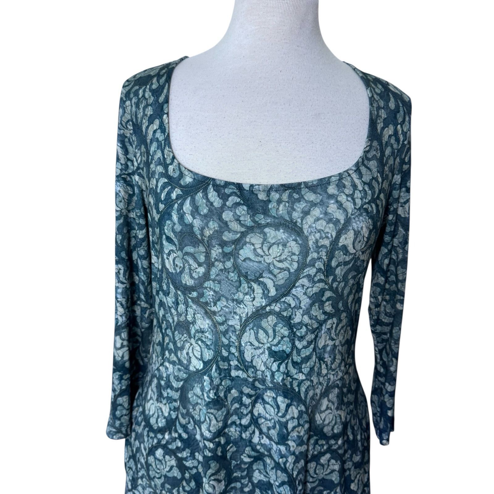 Other PERUVIAN CONNECTION Sant'Elia Jersey Dress Blue Green Medium Size M / US 6-8 / IT 42-44 - 4 Thumbnail