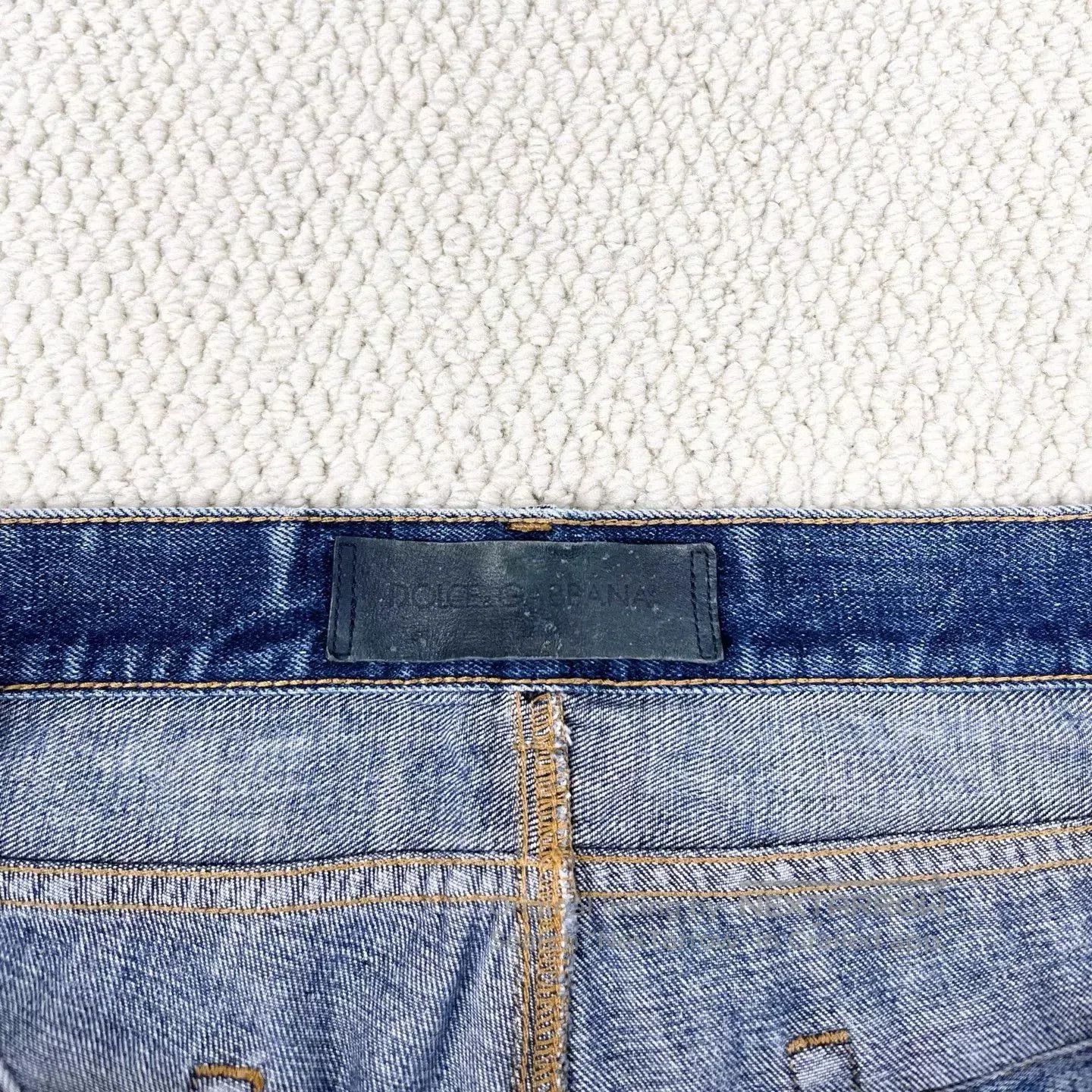 Dolce & Gabbana Dolce&Gabbana Natural Washed Distressed Logo Denim Pants. Size US 32 / EU 48 - 3 Thumbnail