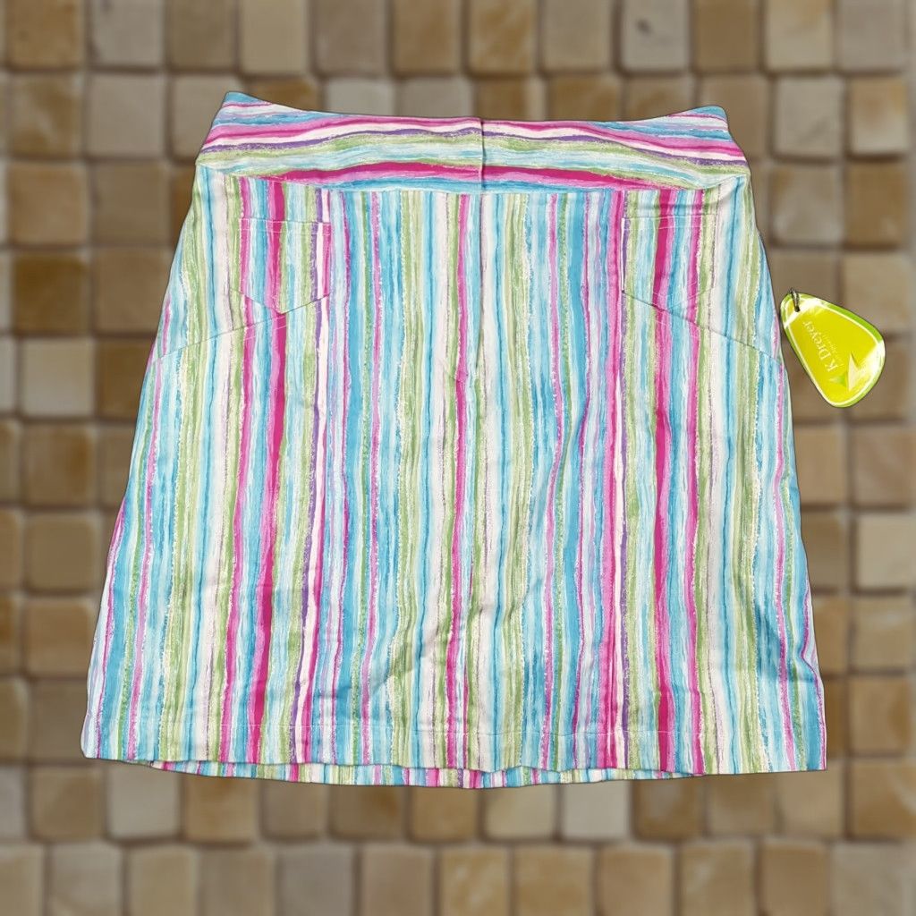 Vintage VINTAGE Women's Cotton Striped High Waist Skort Size 8 Athletic Tennis Golf Skirt 90s Y2K Size 30" / US 8 / IT 44 - 1 Thumbnail