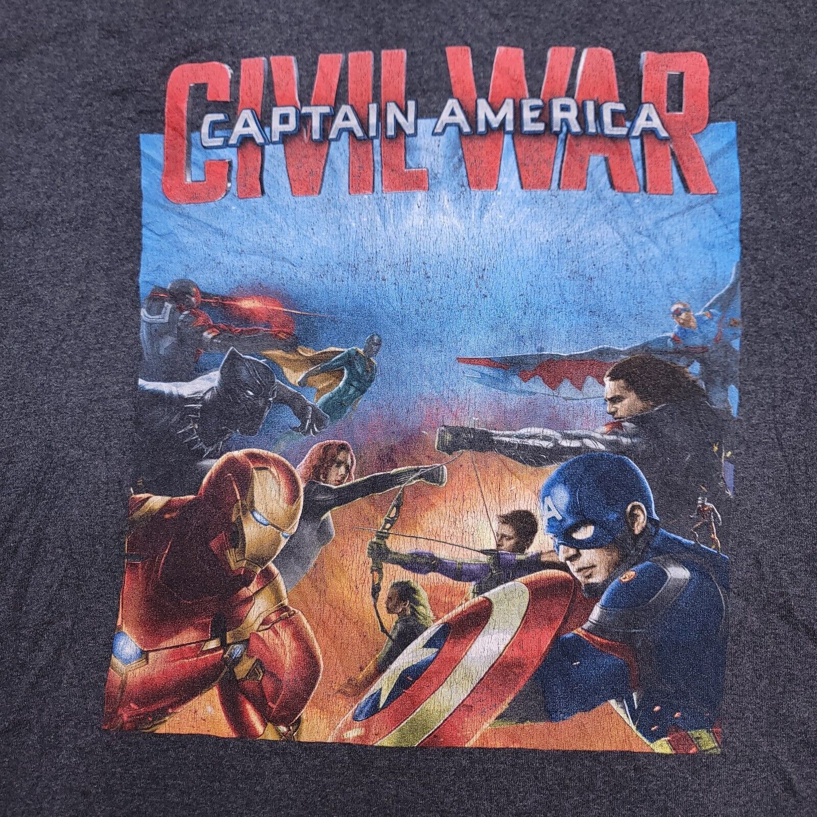 Marvel Comics Marvel Civil War Pullover Graphic T Shirt Mens Size 2X Gray Size US XXL / EU 58 / 5 - 3 Thumbnail