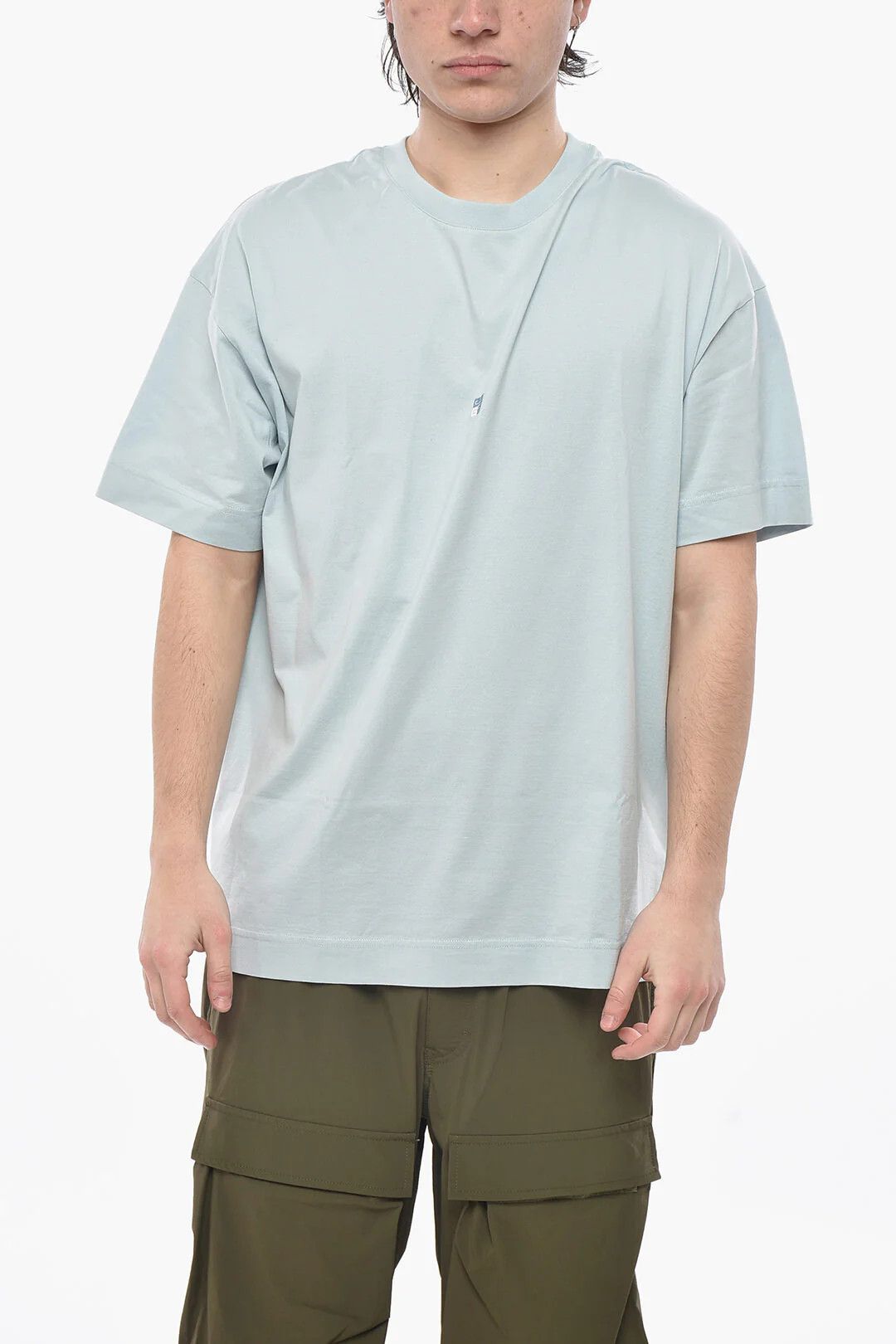 Givenchy og1mm0326 Cotton Crewneck T-Shirt in Light Blue Size US L / EU 52-54 / 3 - 1 Thumbnail