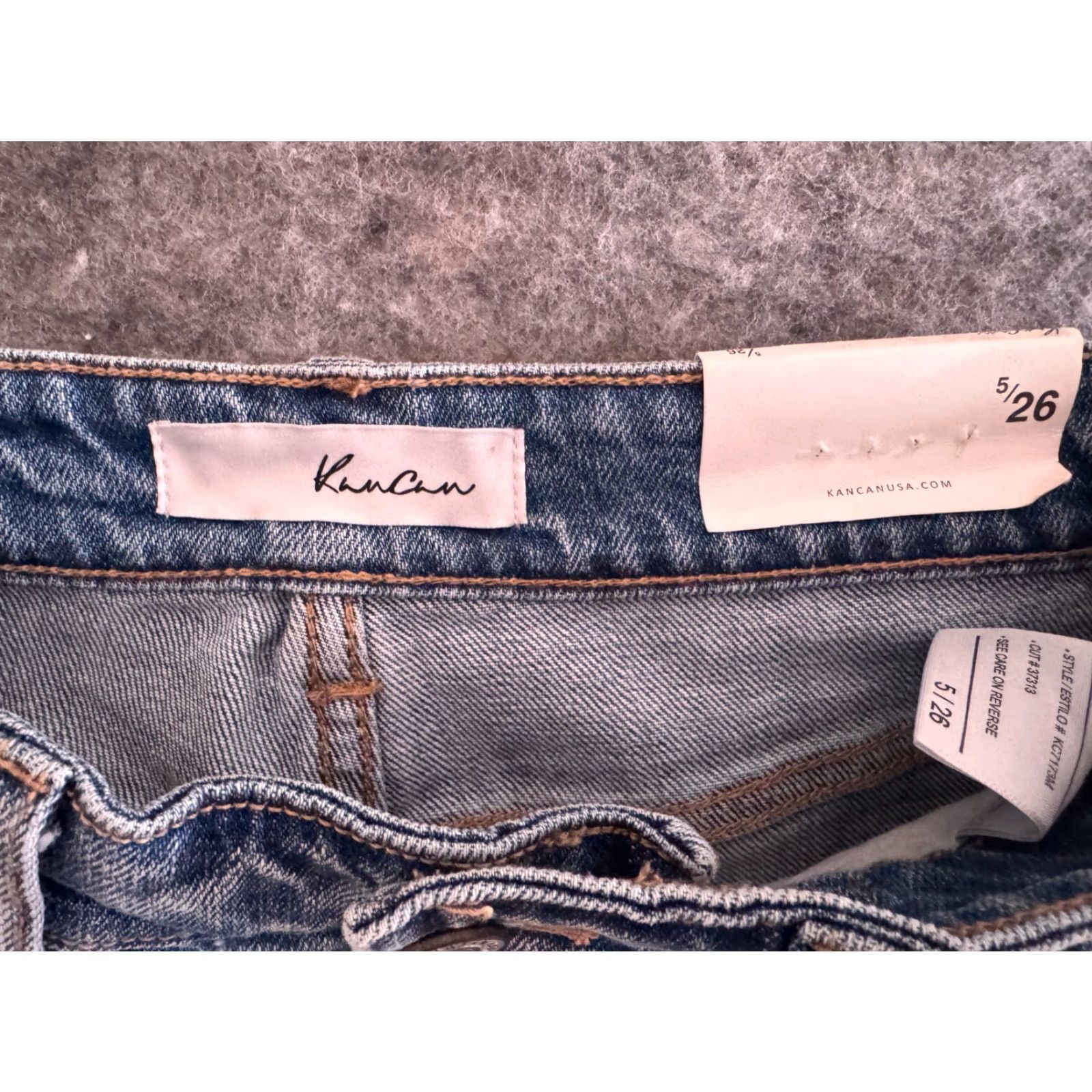 Vintage KanCan Jeans Straight Leg Distressed Women's Size 5/26 Light Wash NWT Size 27" / US 4 / IT 40 - 5 Thumbnail