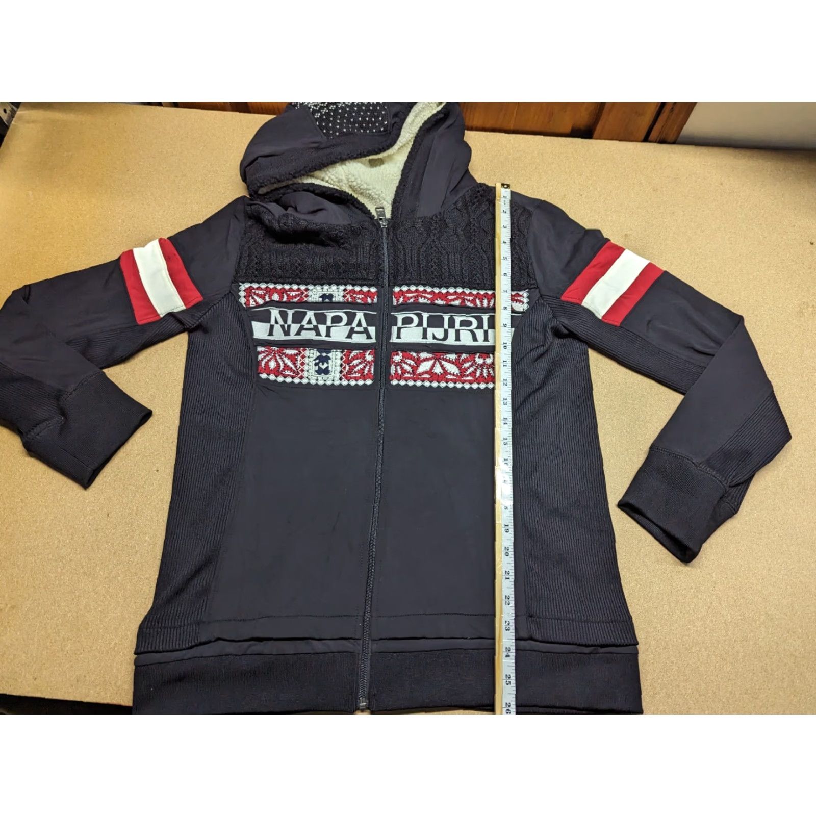 Napapijri Napapijri Jacket Womens 2XL Full Zip Hooded Spellout Hoodie Black Ladies Size XXL / US 16-18 / IT 52-54 - 5 Thumbnail