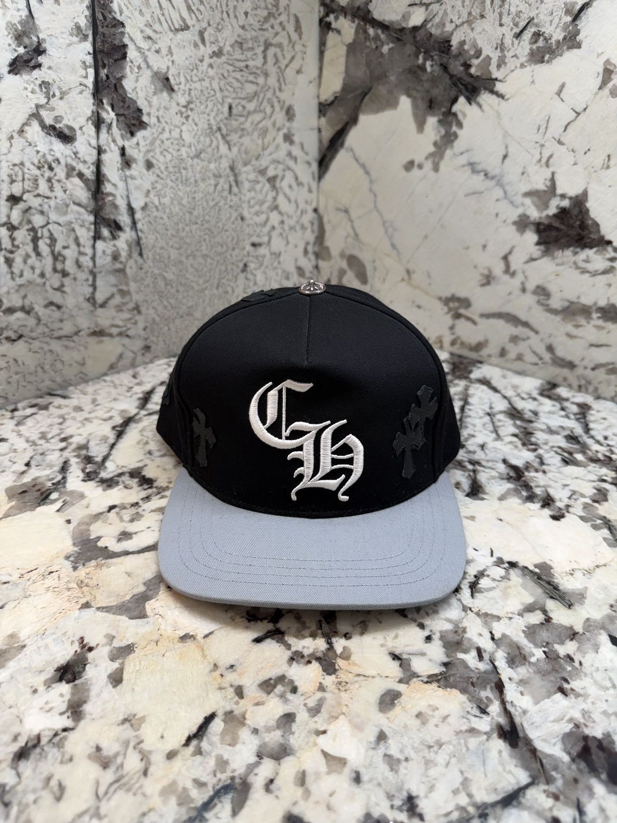 Chrome Hearts Chrome Hearts Cross Patch Trucker Black White Grey RARE Size ONE SIZE - 3 Thumbnail