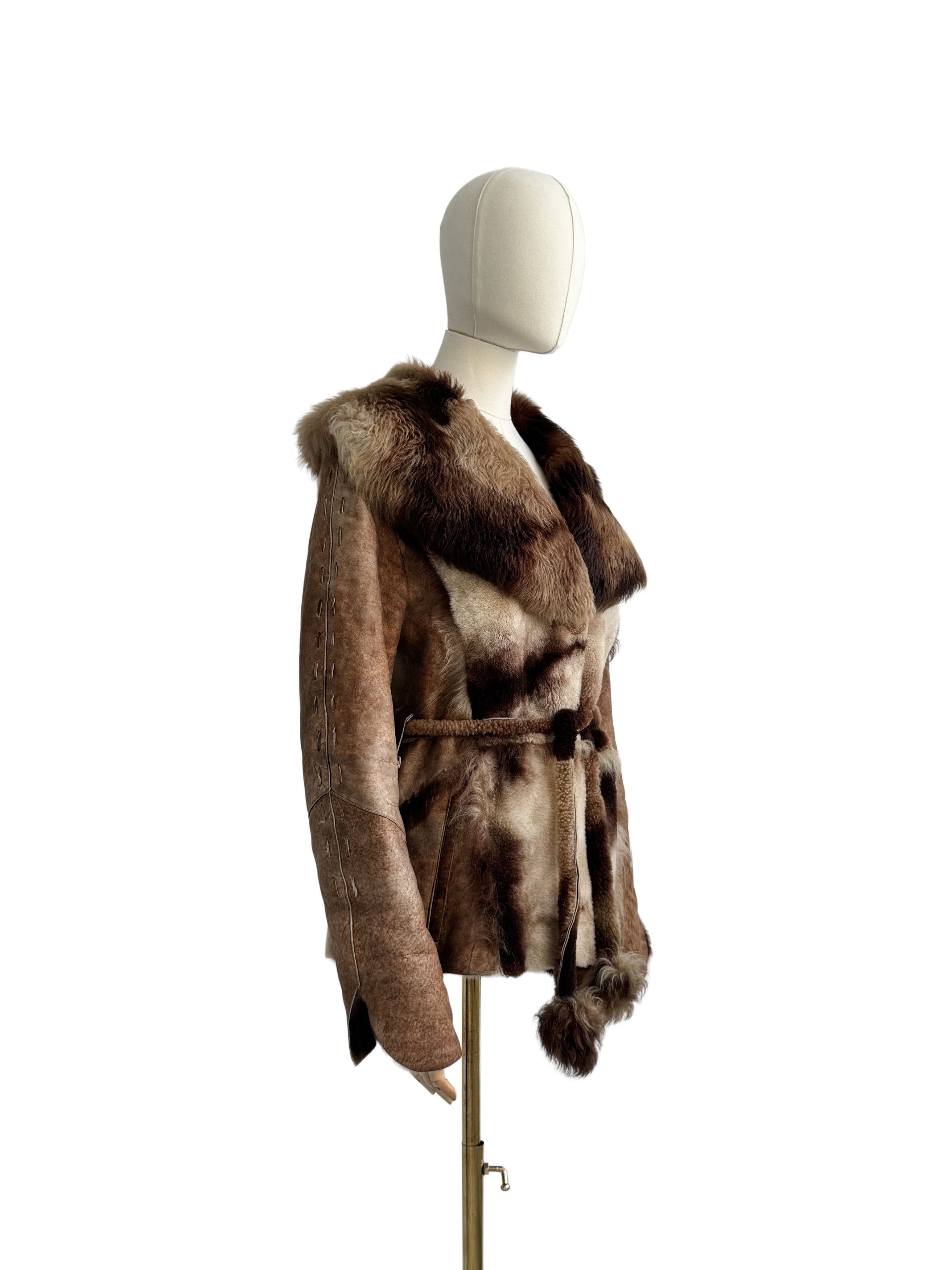 Japanese Brand Vintage Hooded Real Sheepskin Jacket With Belt Size S / US 4 / IT 40 - 1 Thumbnail
