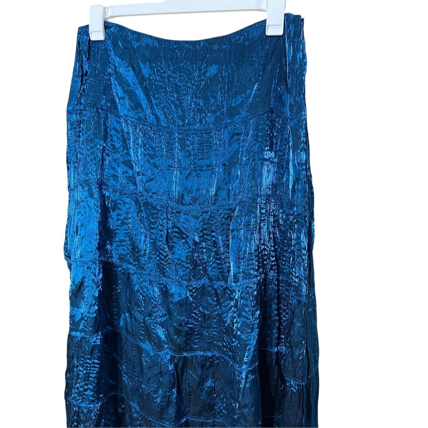 Other Vintage Notations Blue Tiered Maxi Skirt Size XL Size 36" / US 14 / IT 50 - 2 Thumbnail