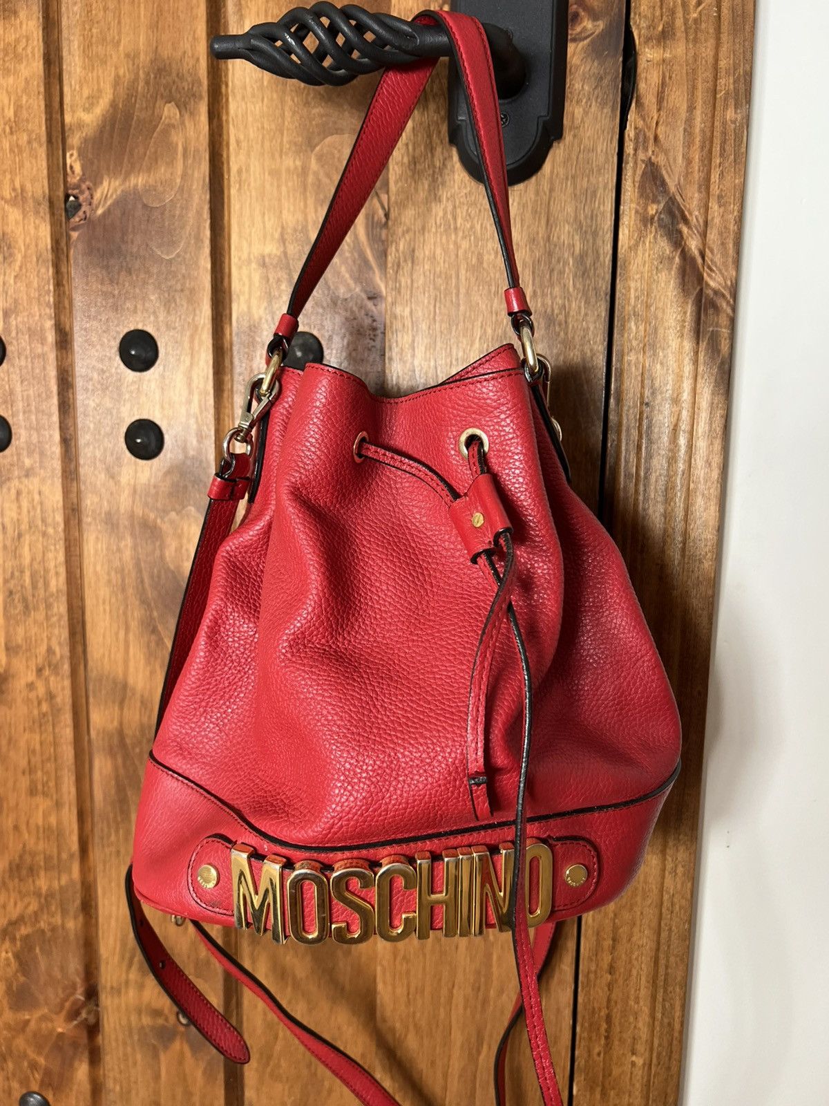 Moschino Moschino logo red bucket bag Size ONE SIZE - 3 Thumbnail