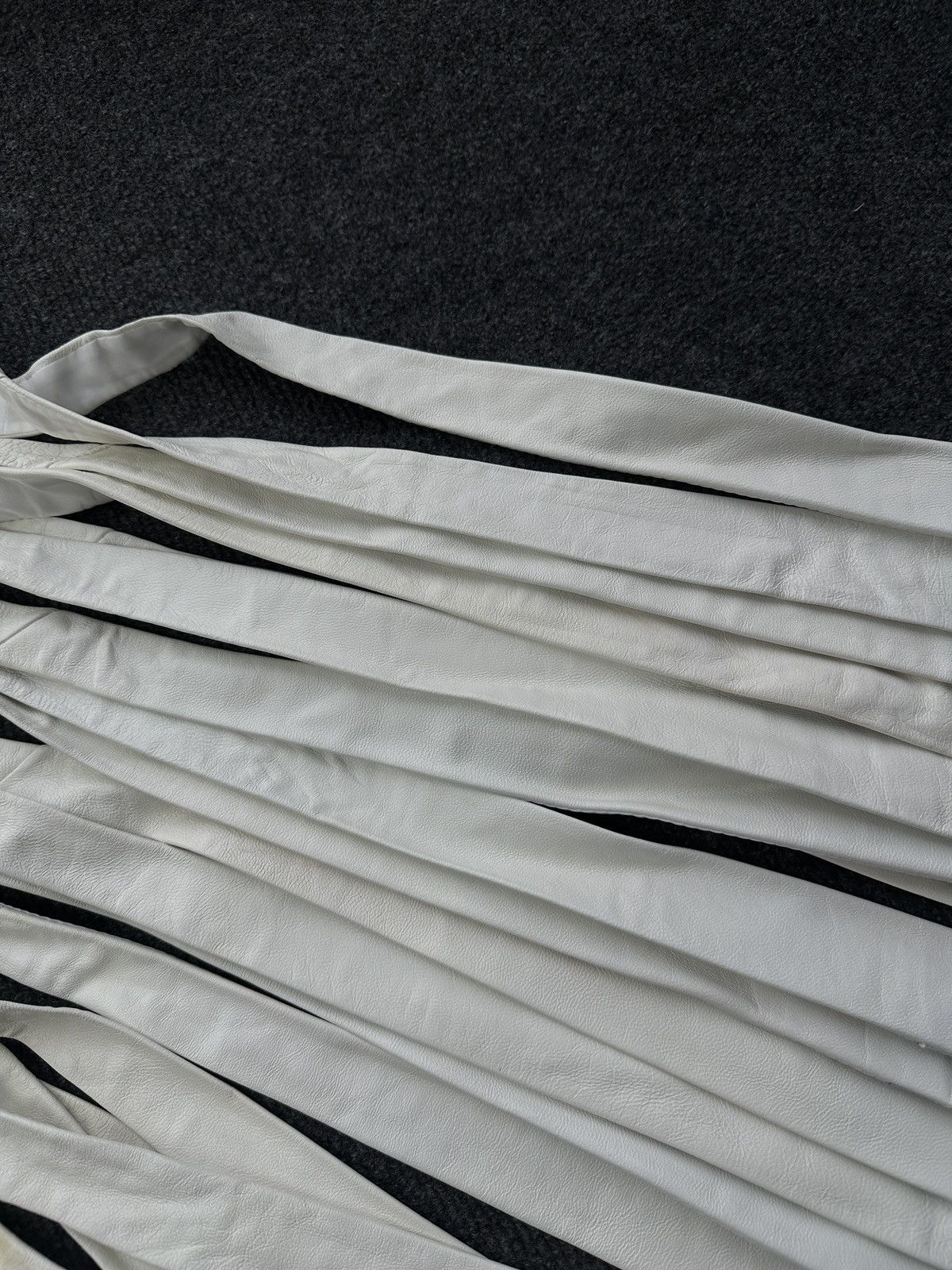 Other 🚨 LEATHER WHITE ITALY TIE LUXURY VNTG RARE OLD MONEY Size ONE SIZE - 13 Thumbnail