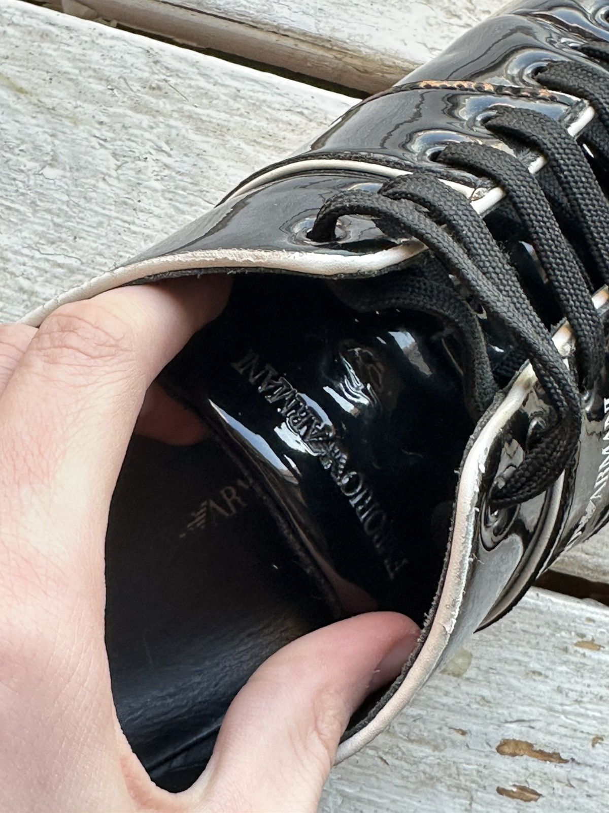 Designer × Emporio Armani × Giorgio Armani 🚨ARMANI BLACK SHOES MINIMALISM SNEAKERS MONOGRAM LUXURY Size US 6 / EU 39 - 7 Thumbnail